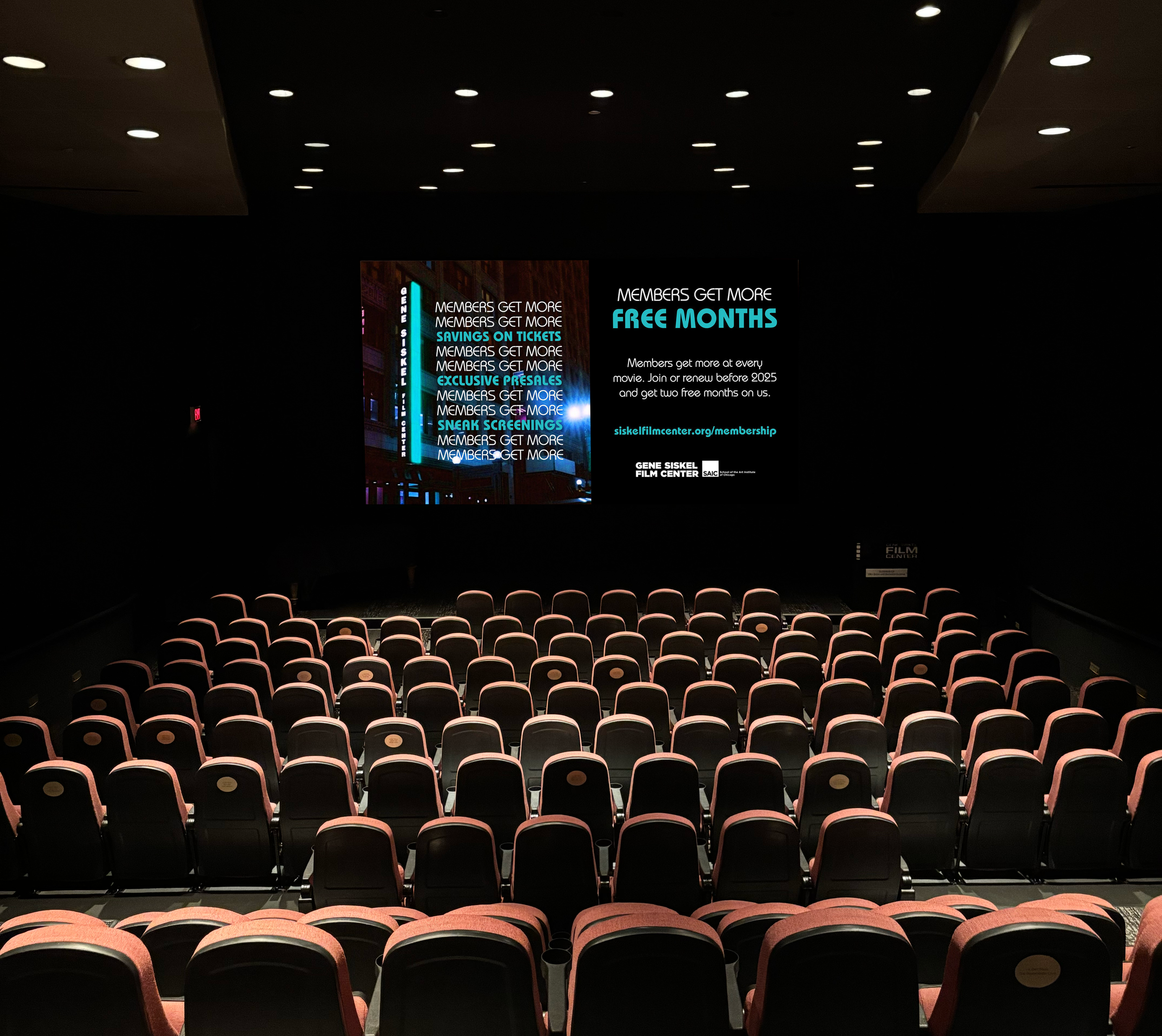 Promotional screener slide on display