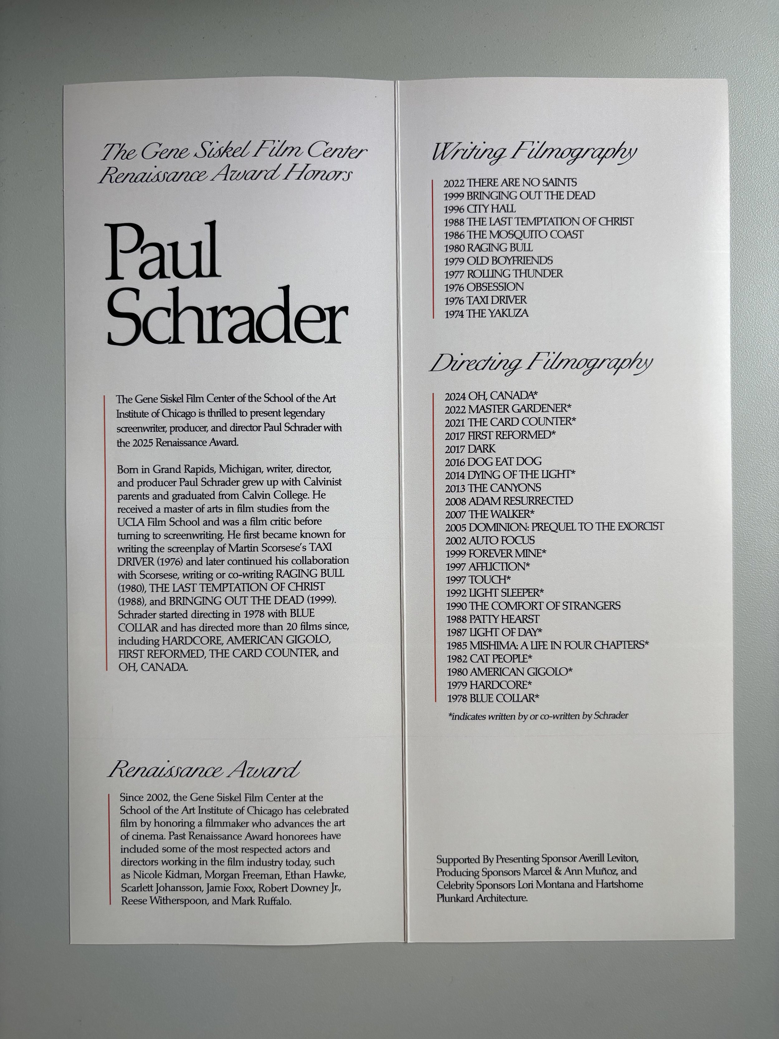 Print program book, interior
