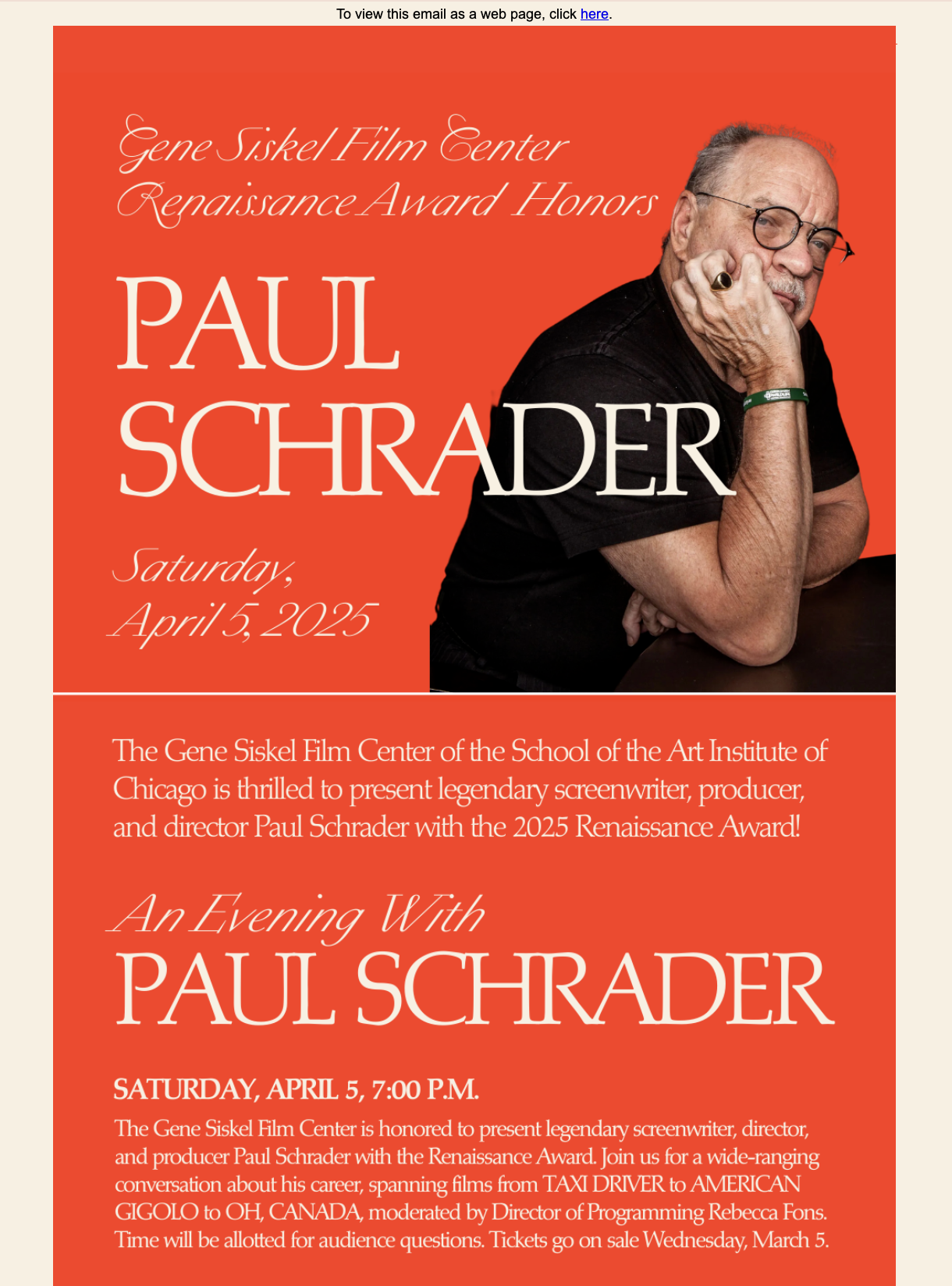 Announcement email, 26 February 2025