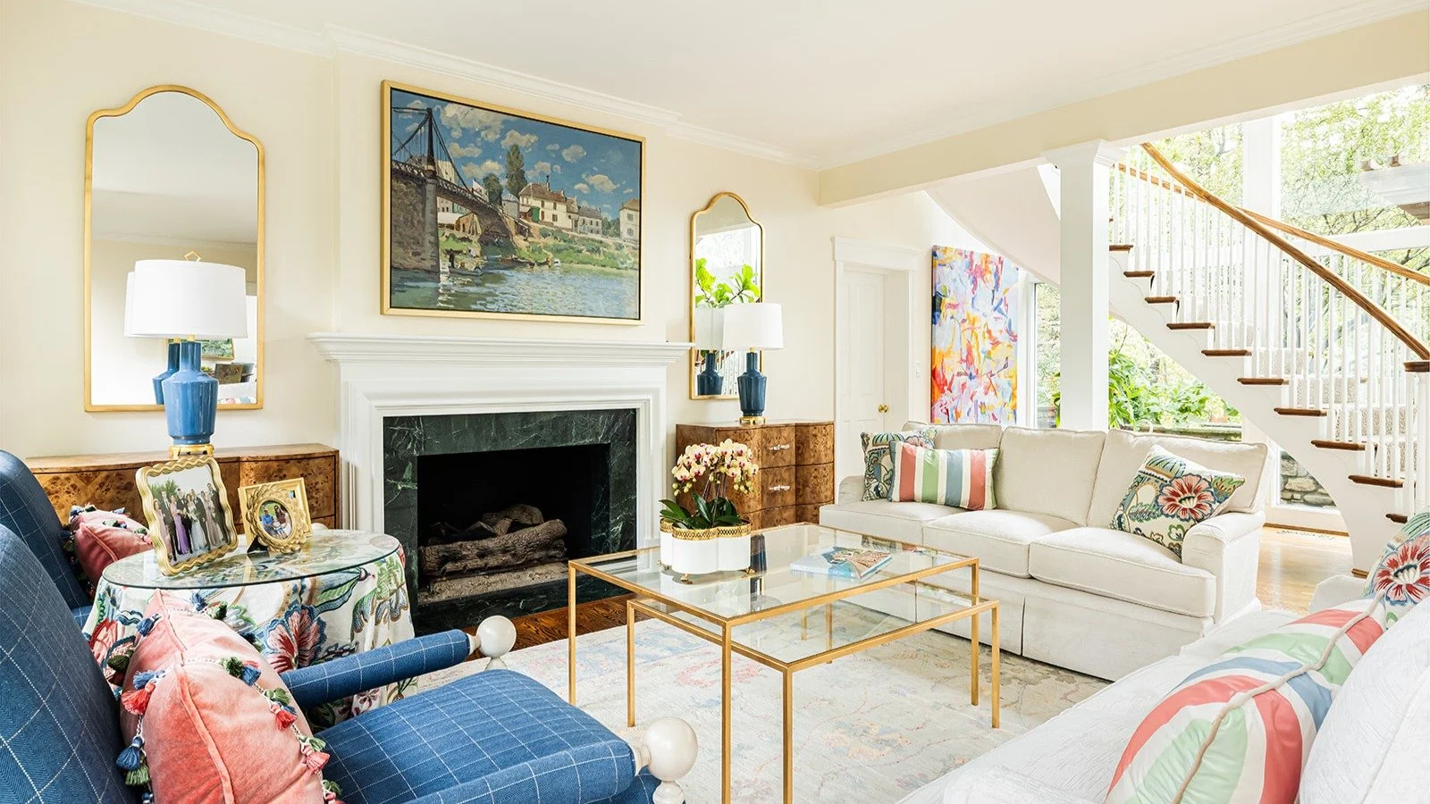 There is nothing we love as much as a good &quot;After and Before&quot;!!! Our clients were new to this midcentury home and wanted to give it a fresh updated feel. We reimagined it in a lighter and more colorful palette, while maintaining its eleganc