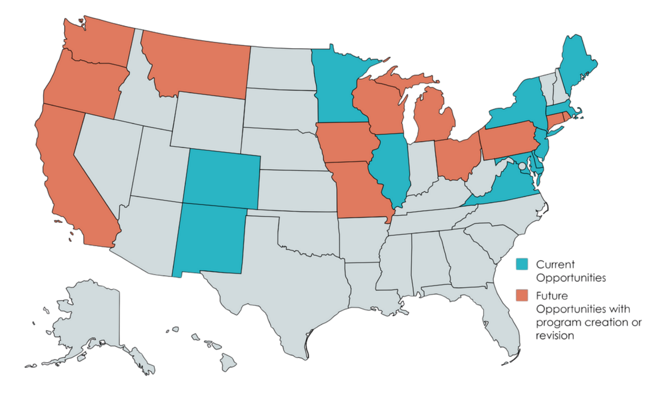 Map of the United States showing the most common surname by state, with states colored in blue, red, yellow, and black to indicate different surnames.