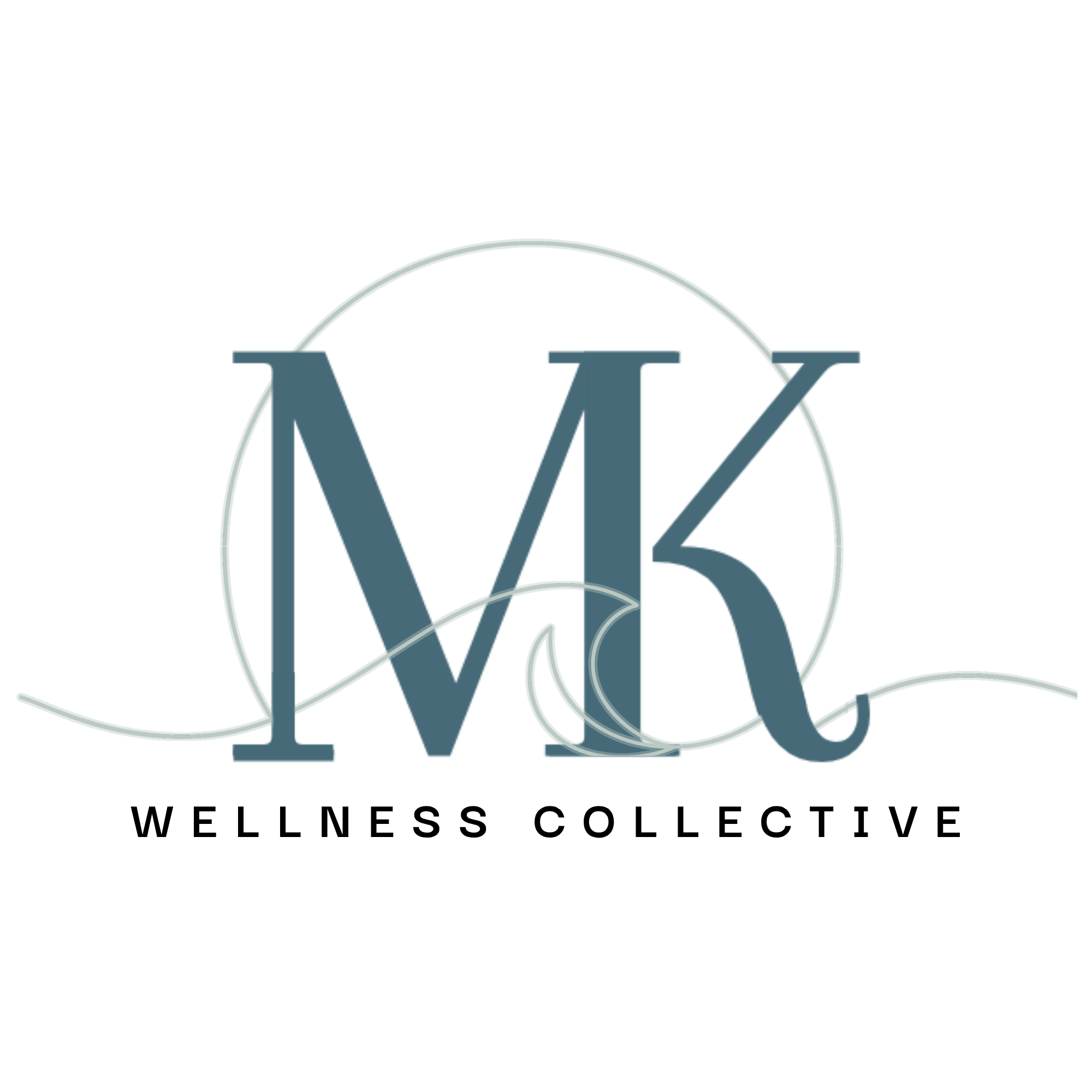 Logo with large stylized letters 'M' and 'K' intertwined, surrounded by a circle, and the words 'holistic counseling' beside it.
