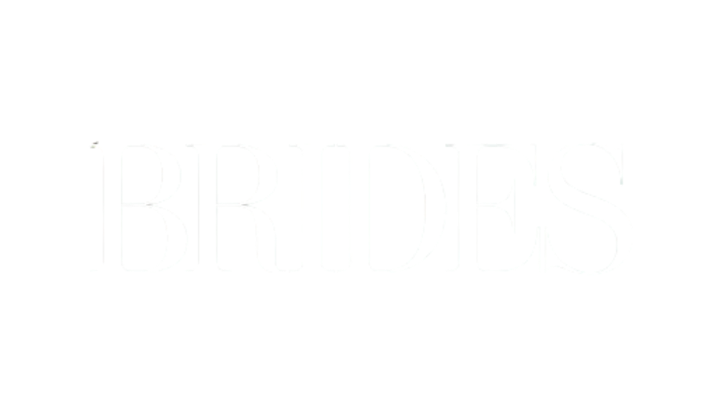 Black background with the word 'BRIDES' in large white capital letters.