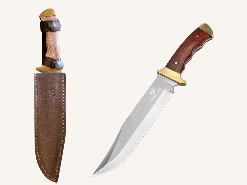 Mossy Oak 14" Bowie Knife | Custom Signature Scroll Engraving