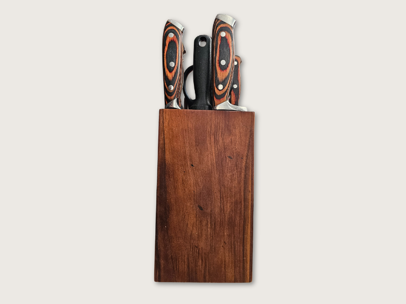 15-Piece Kitchen Knife Set with Custom Engraved Wood Block