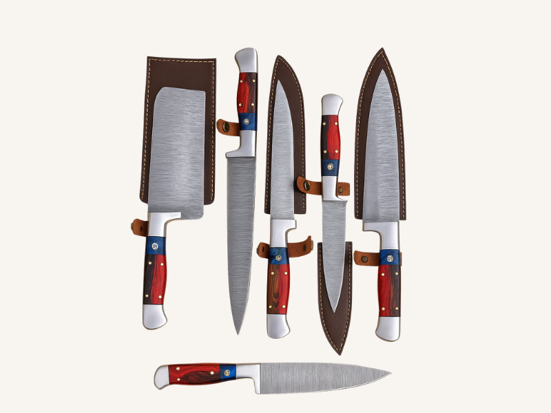 Patriot Chef Set - Premium 5-Piece Damascus Kitchen Knife Collection