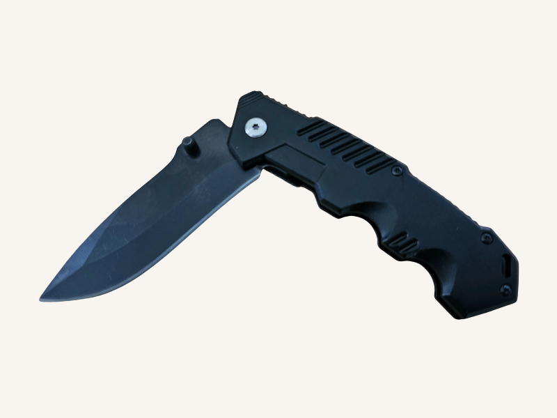 Black EDC Pocket Folding Knife | Custom Engraved