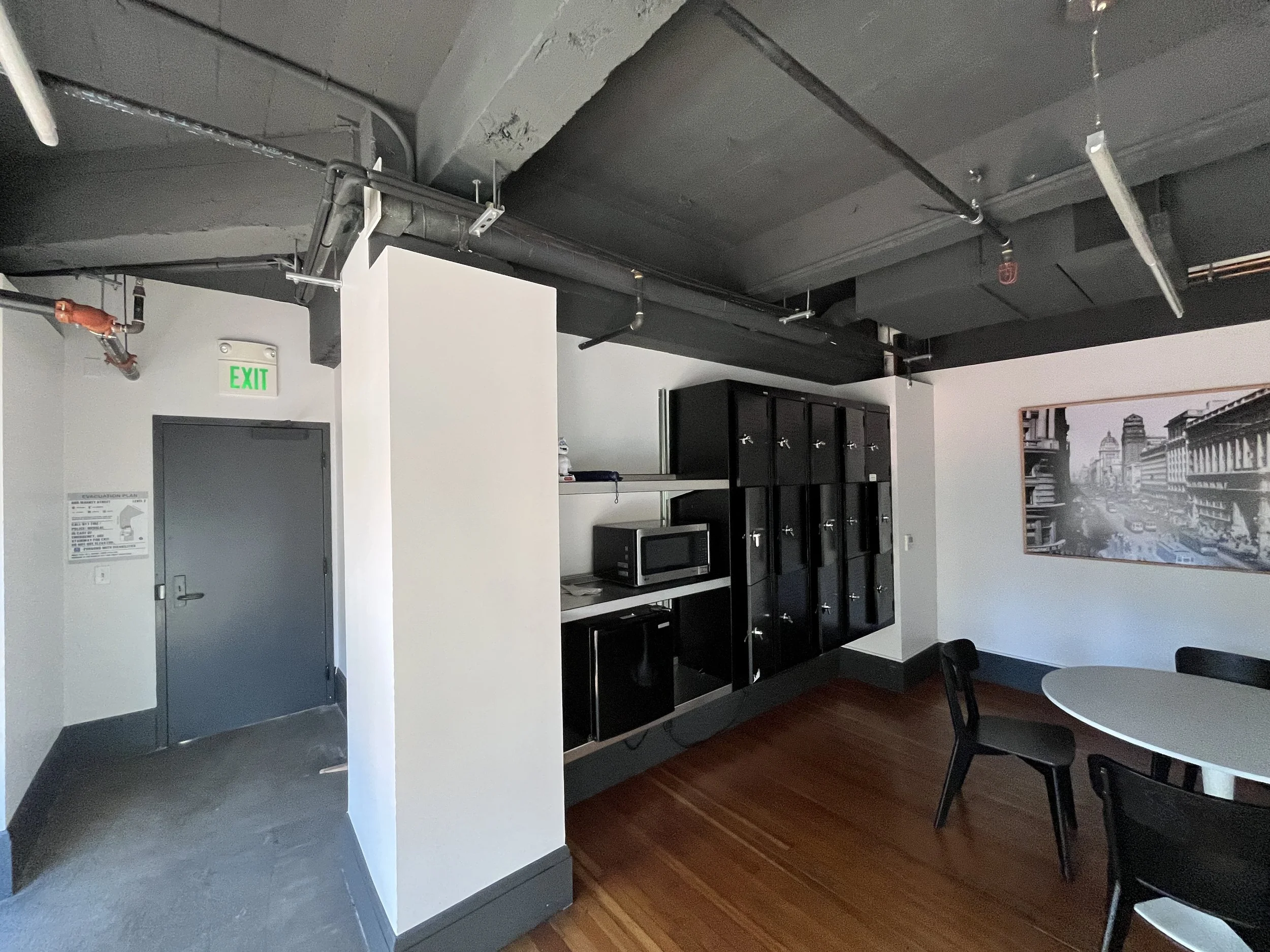  Warfield Commons 2nd floor lockers and kitchenette. 