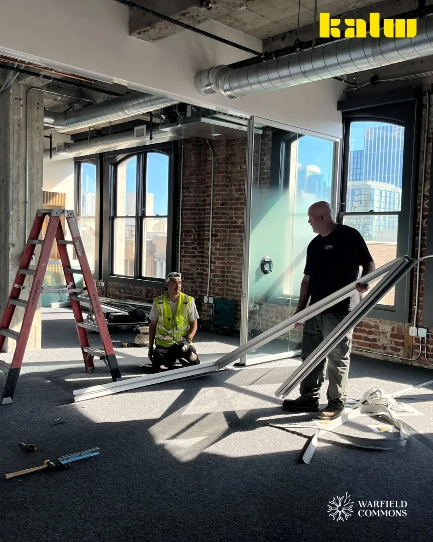 Today, we're digging up concrete and raising the floors. Soon, we're preparing to welcome our new neighbors @kalwpublicmedia into the Warfield Commons!

Soon this beautiful, raw space on the 9th floor will be bustling with journalists tracking the la