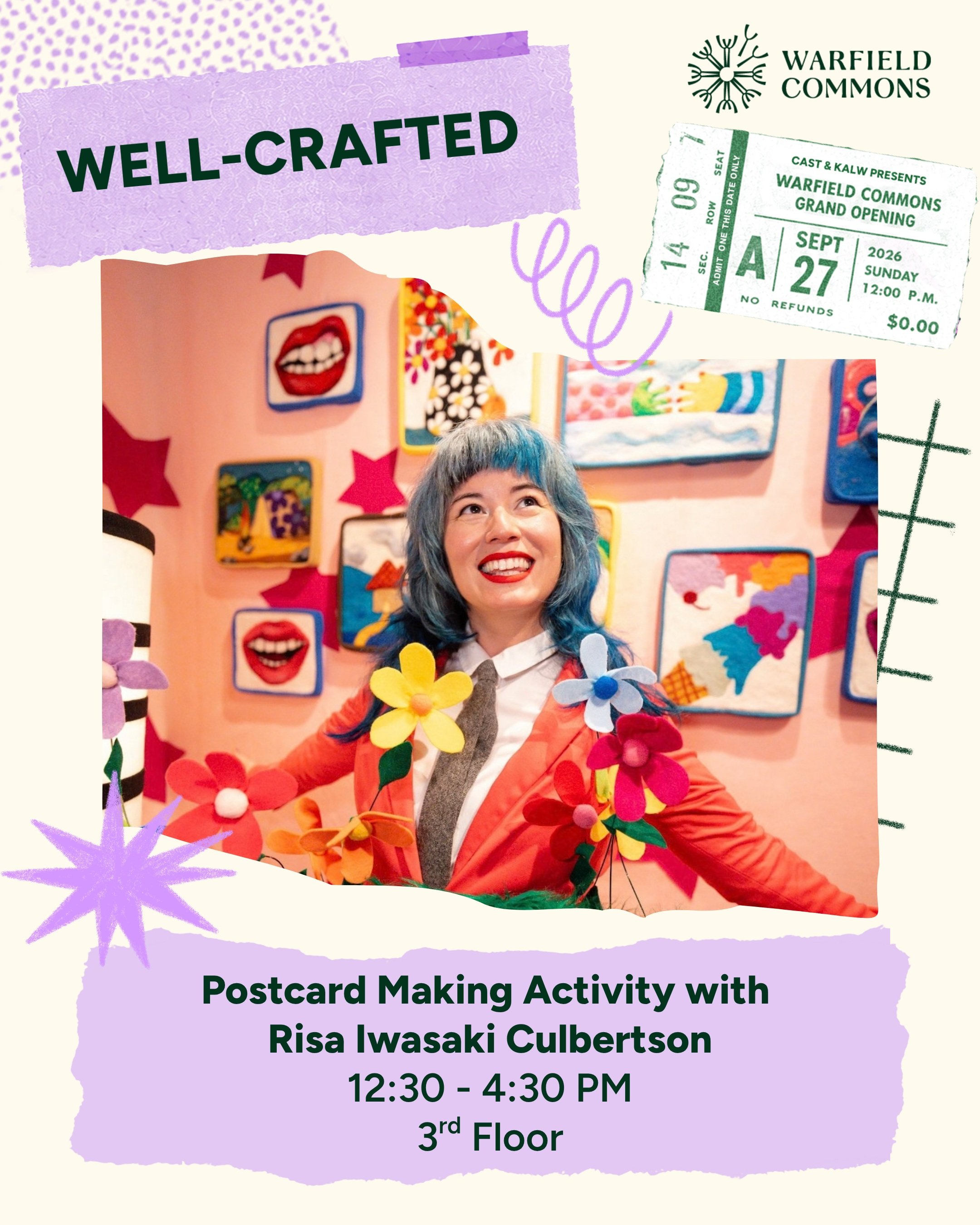 A little preview of what&rsquo;s happening inside (and outside) Warfield Commons this Sunday 👀

From vertical dance on the building&rsquo;s exterior to pop-up puppets, postcard making, storytime, and poetry, there&rsquo;s a lot to get into.

Here&rs