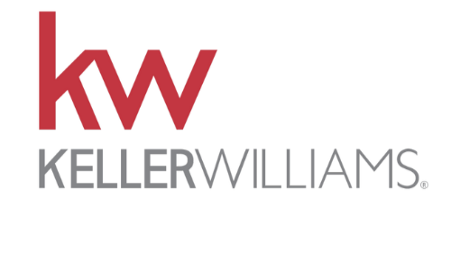 Keller Williams real estate logo with red 'kw' and gray 'Keller Williams' text on a black background.