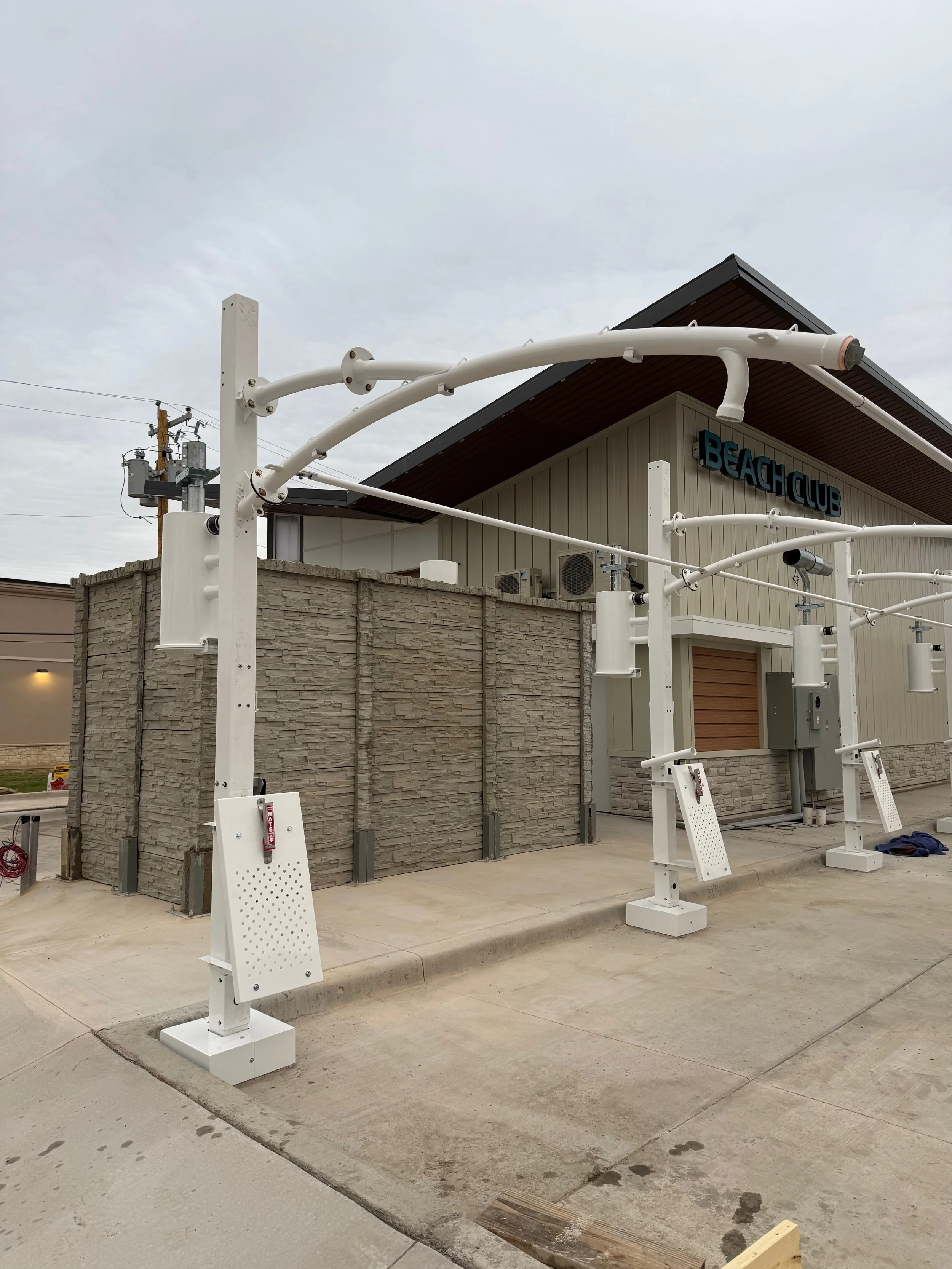 Installed directly on existing concrete — no drilling required