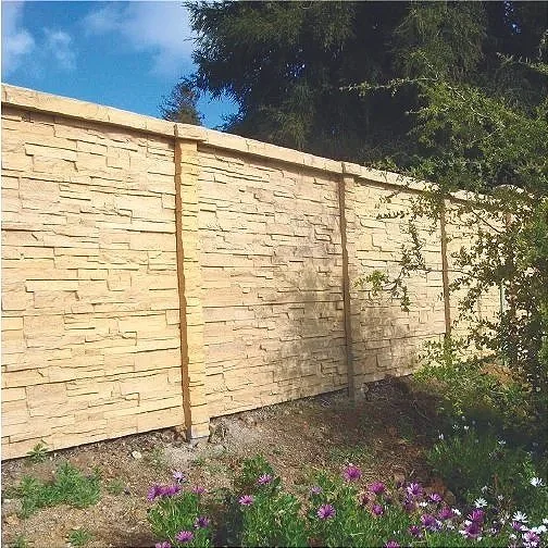 Bedrock precast concrete fence by Dr Konkrete Products — natural stone texture, Georgetown TX