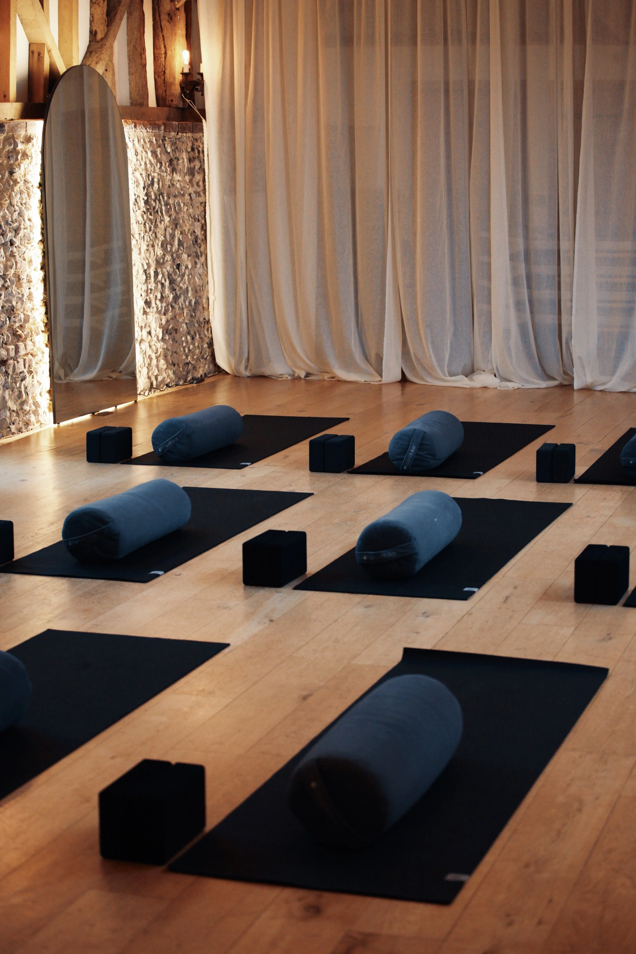 Dedicated yoga and Pilates teacher training studio at SoulSpace Academy prepared for student learning and practice.