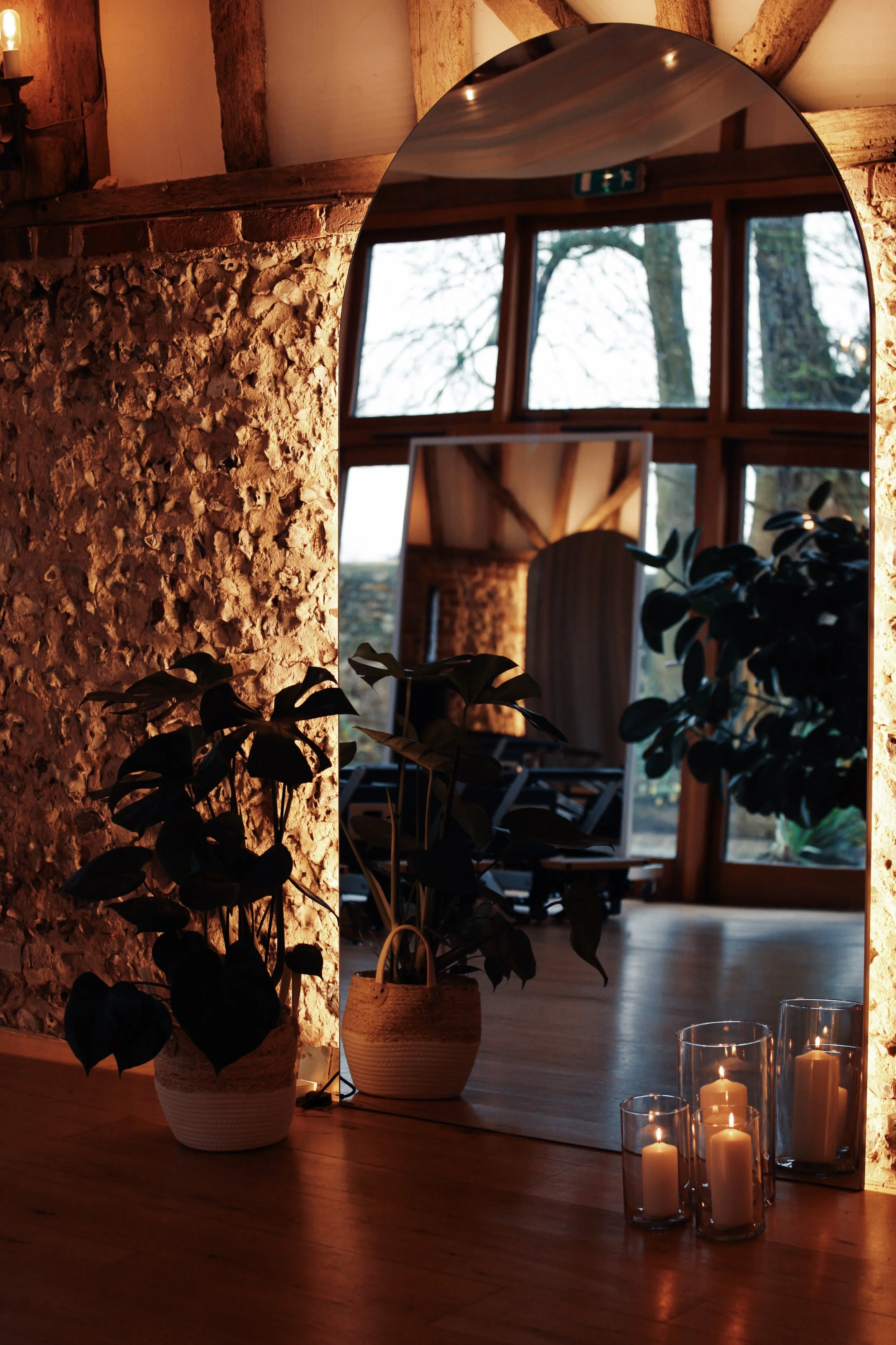 Welcoming barn studio at SoulSpace Academy designed for yoga, Pilates and movement teacher training programmes.