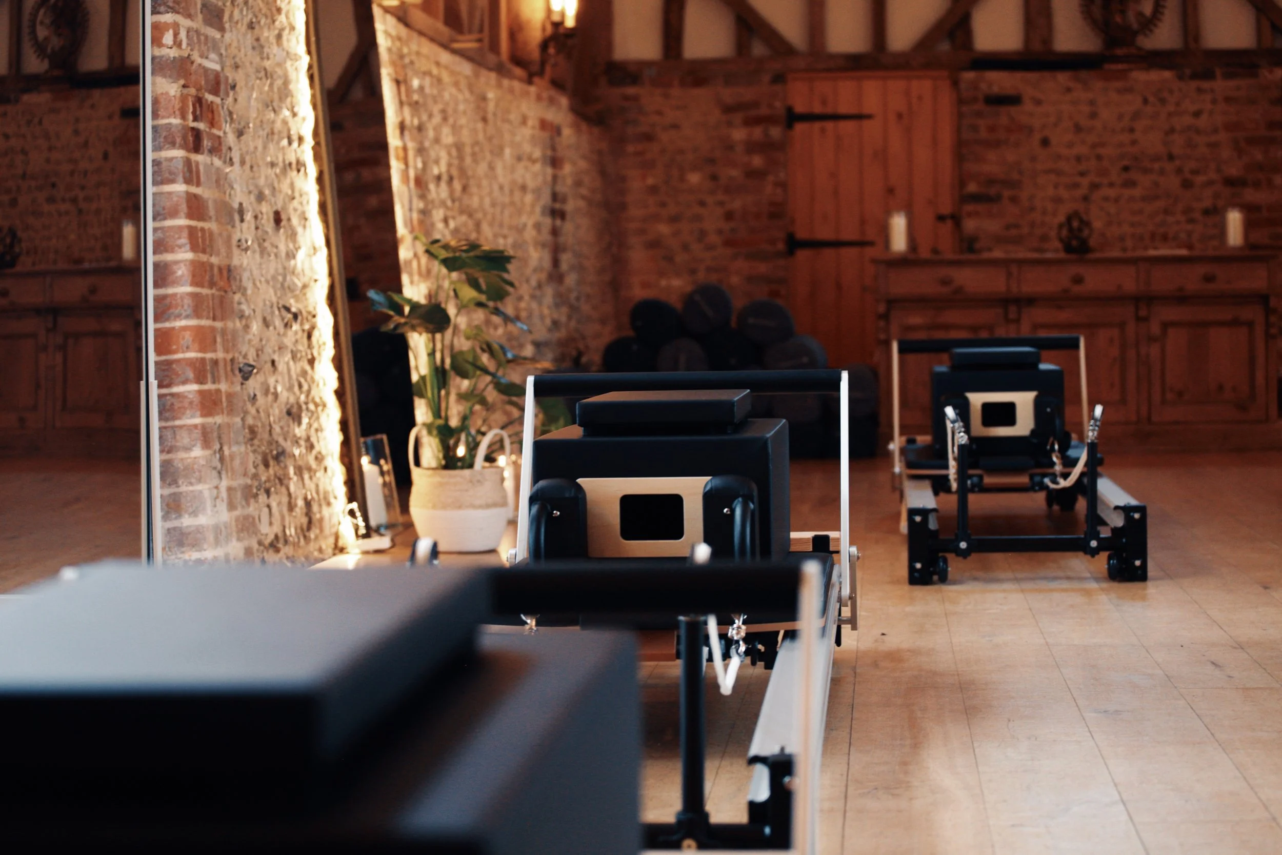 Professional reformer Pilates studio at SoulSpace Academy prepared for teacher training and practical instructor education.