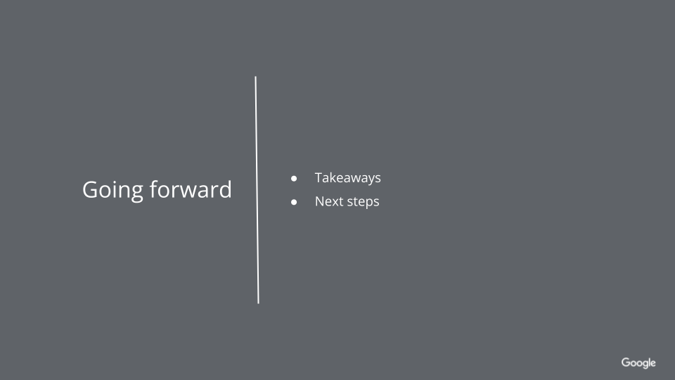 Finally, the takeaways and the next steps of this project.