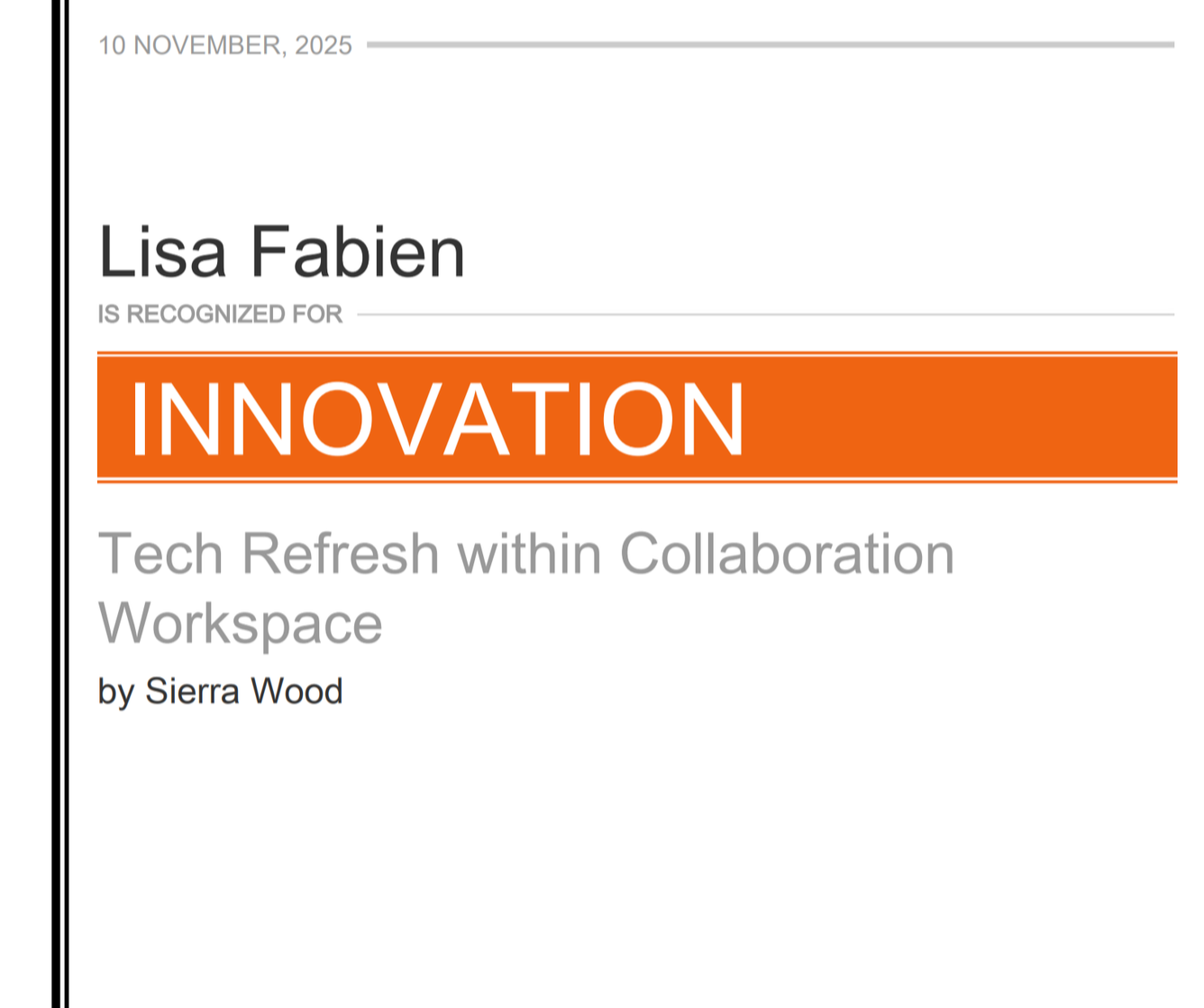 Tech Refresh within Collaboration Workspace