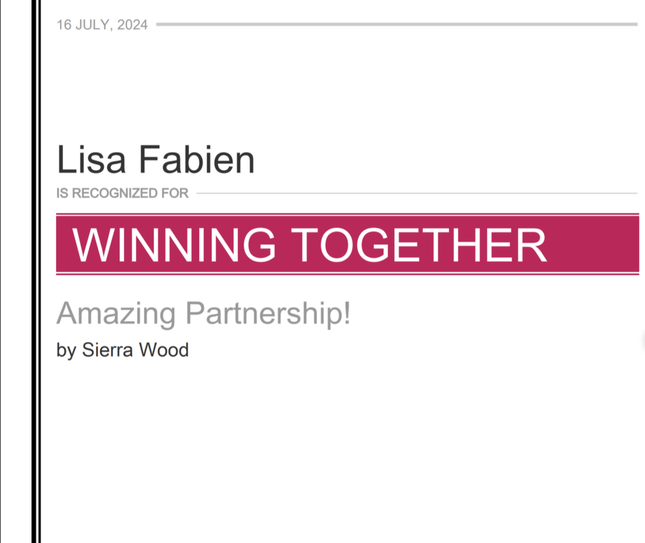 Amazing Partnership