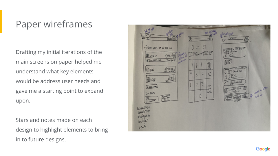 The first step was to work on the paper wireframes. I explored different ideas for the homepage and highlighted key features that would make it to the next stage.