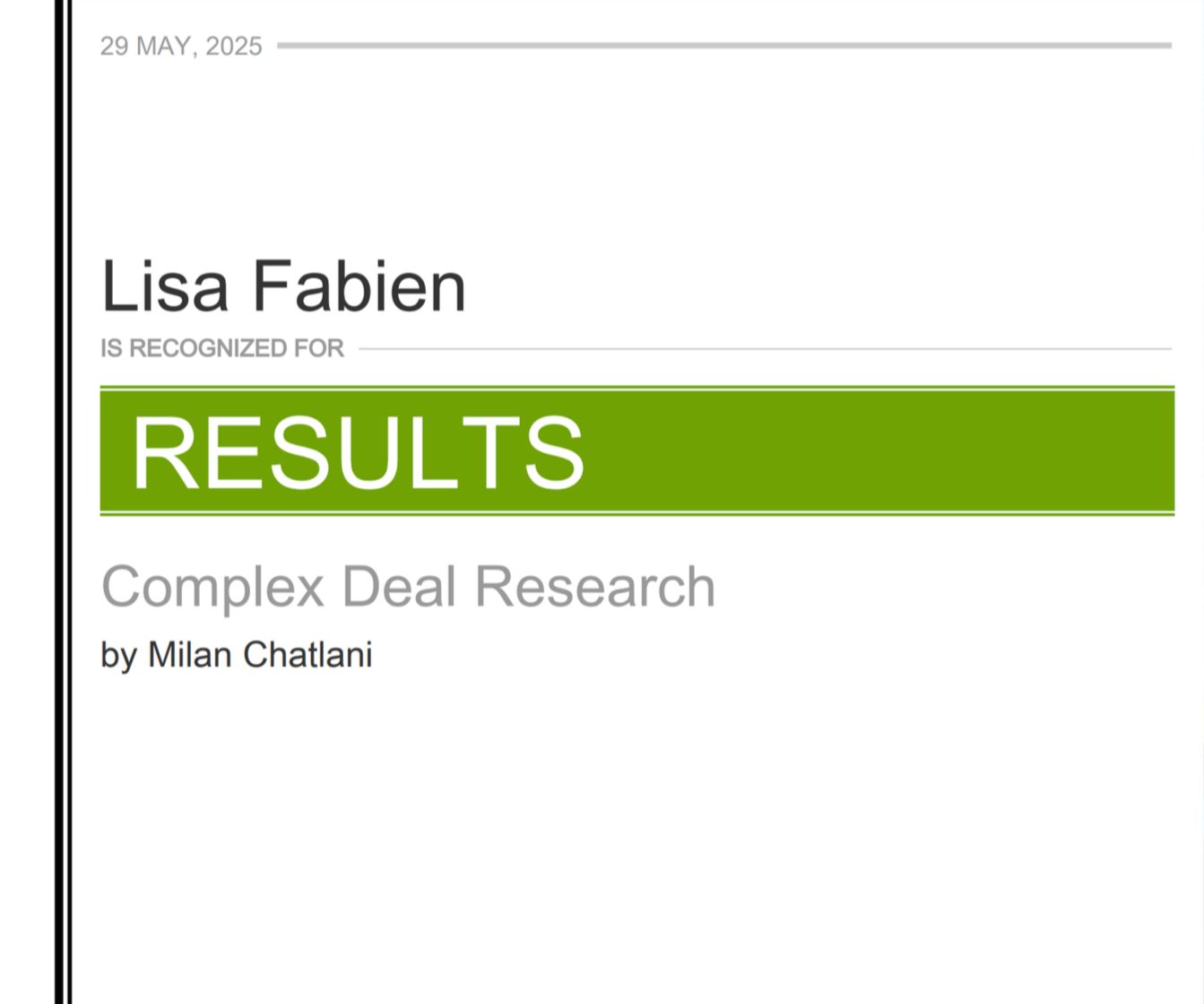 Complex Deal Research