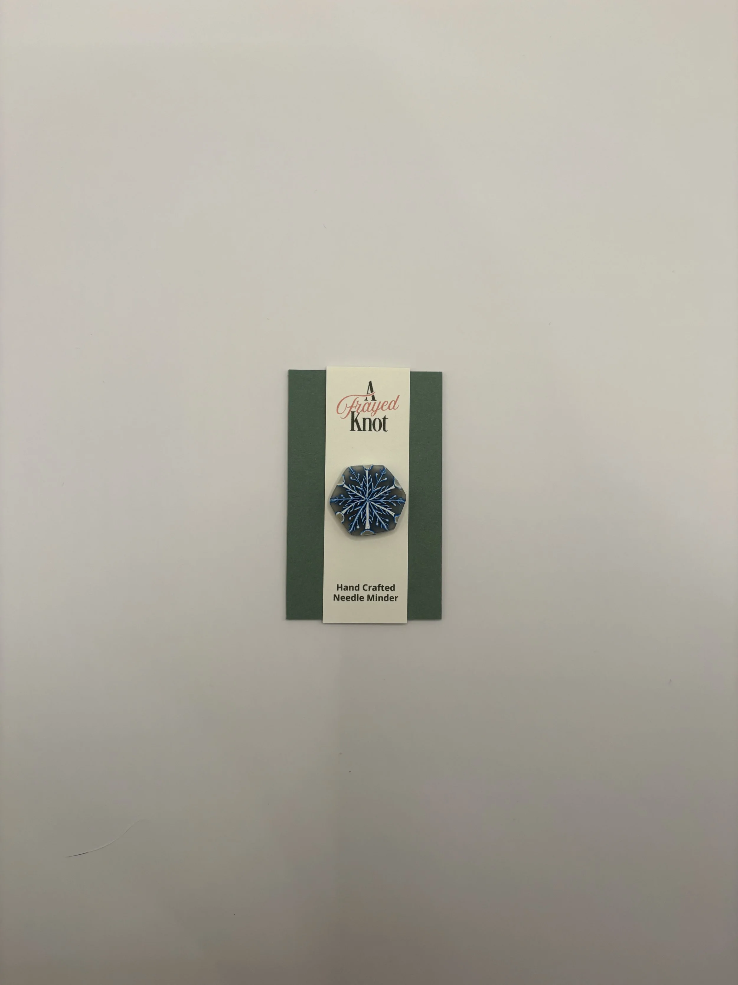 Blue and White Snowflake Hand Crafted Needle Minder