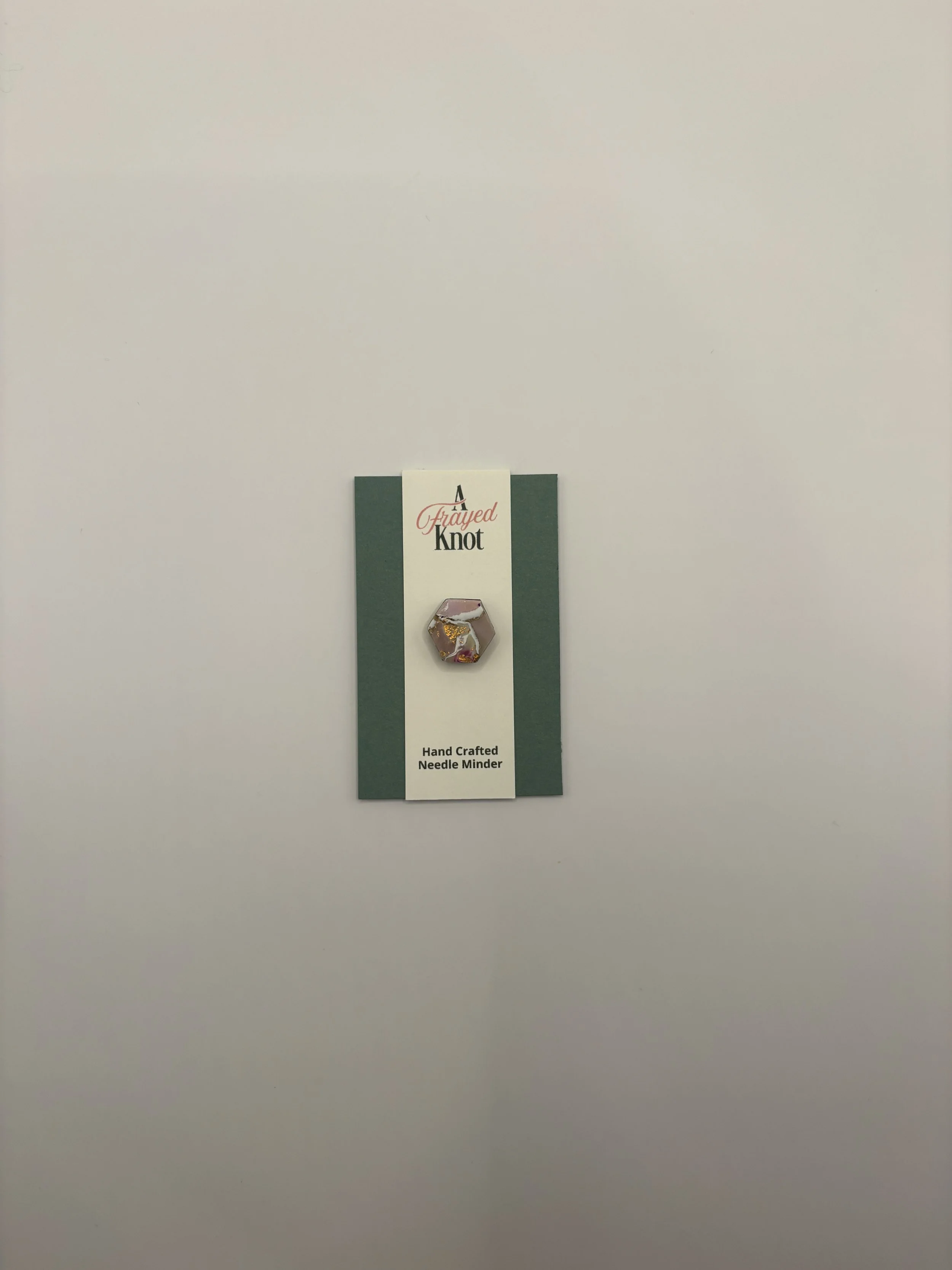 Small Multicolored Marble Hexagon Hand Crafted Needle Minder