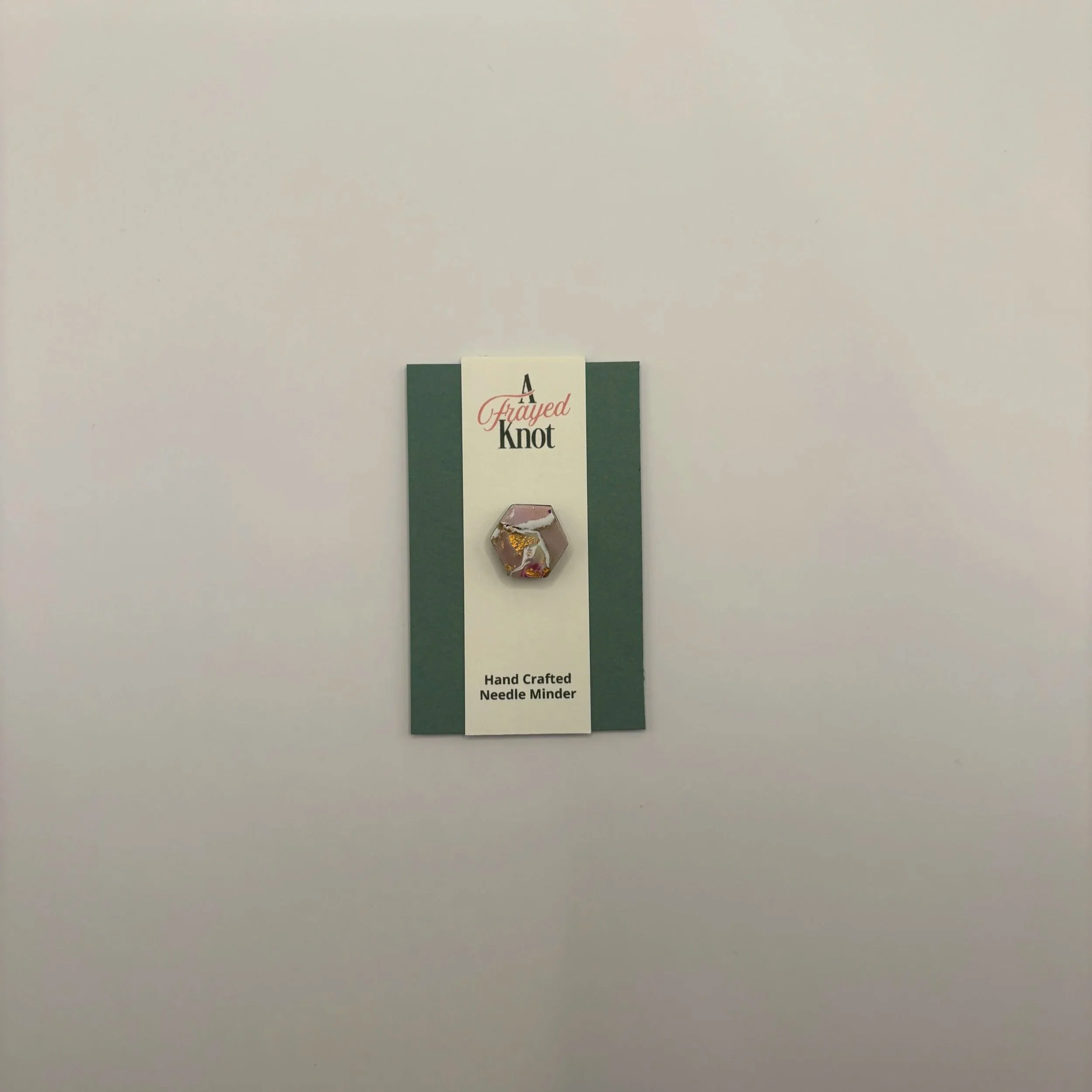 Small Multicolored Marble Hexagon Needle Minder