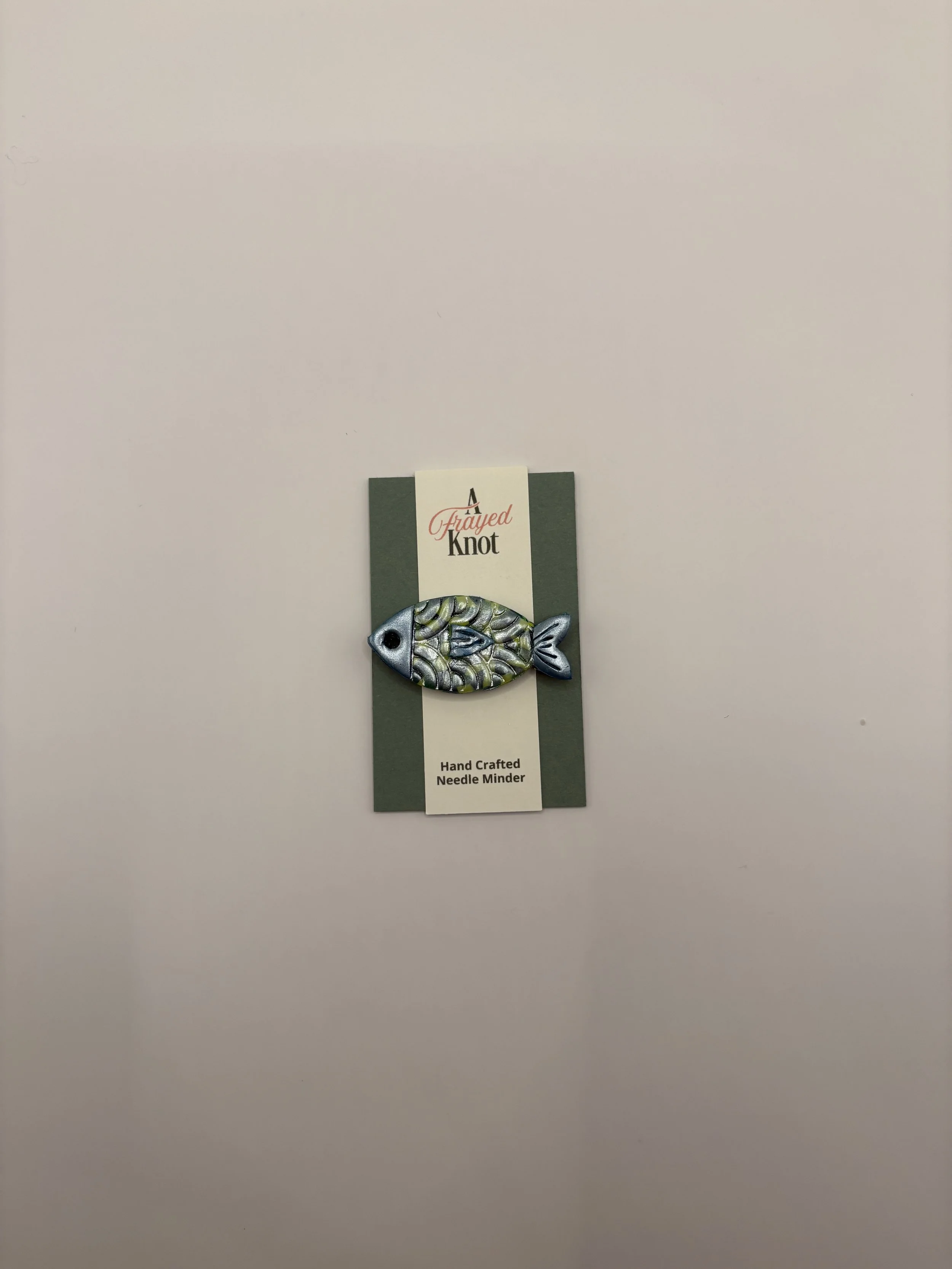 Blue and Green Funky Fish Hand Crafted Needle Minder