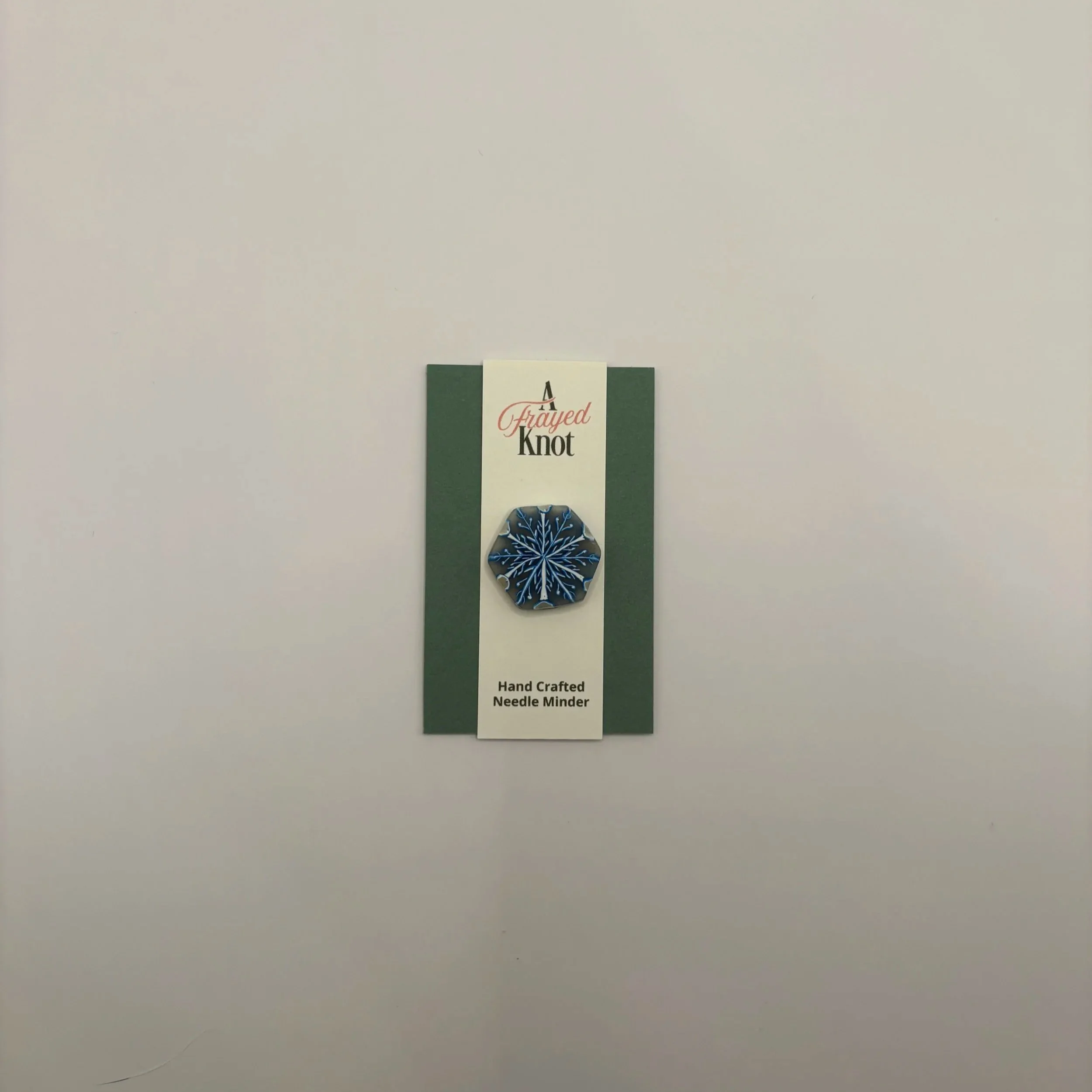 Blue and White Snowflake Needle Minder