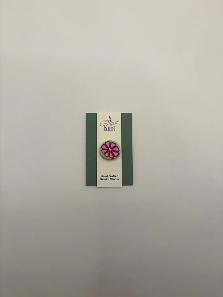 Green and Pink Flower Hand Crafted Needle Minder