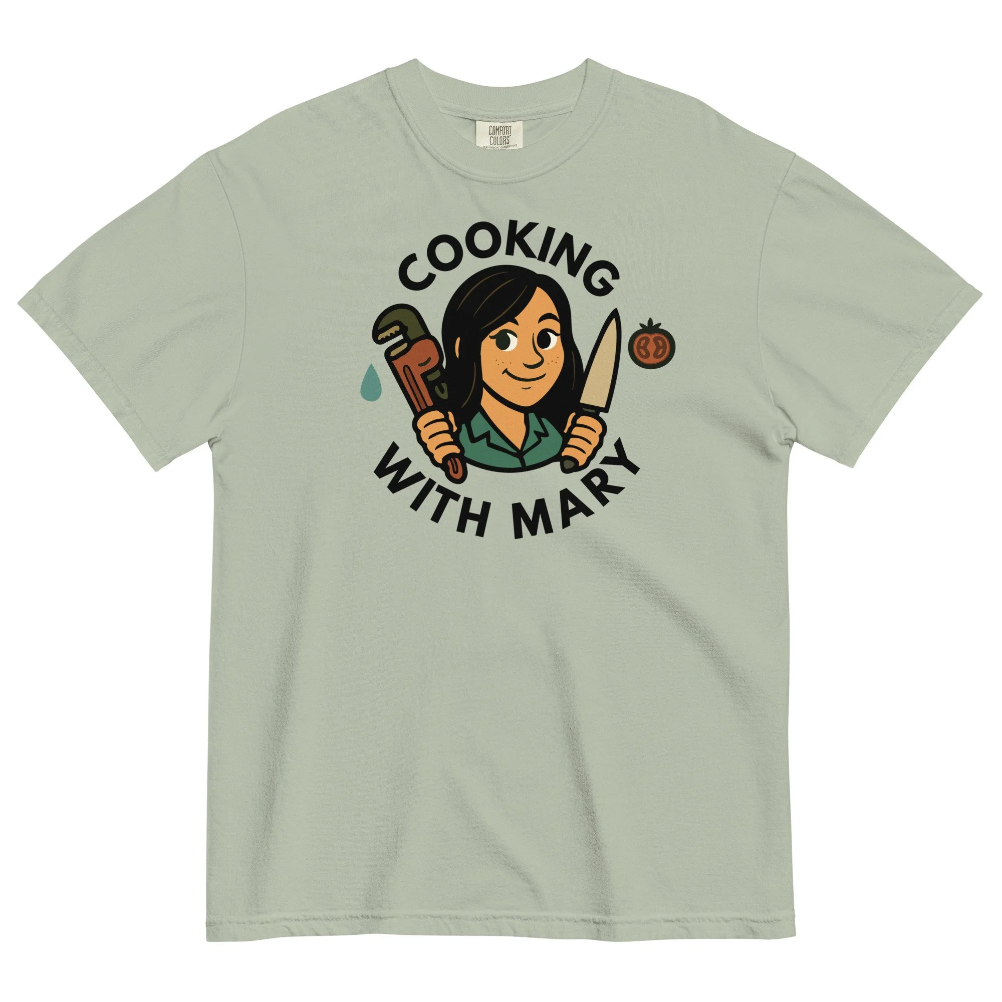 COOKING WITH MARY UNISEX GARMENT-DYED HEAVYWEIGHT T-SHIRT