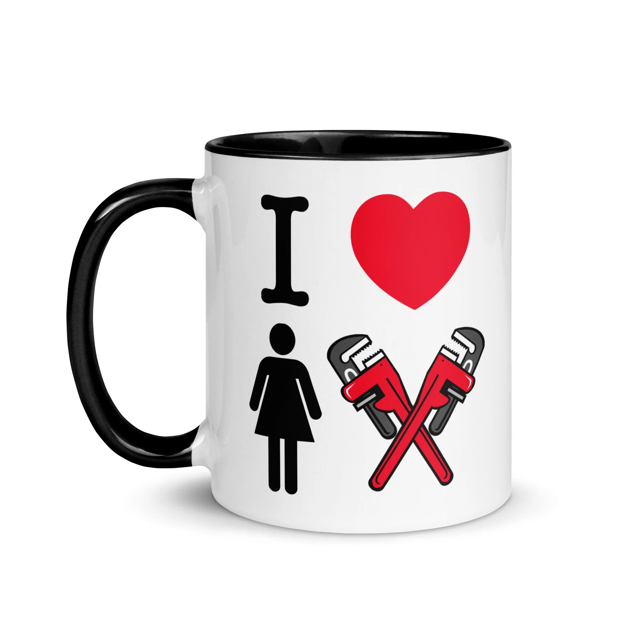 I LOVE THE LADY PLUMBER TWO TONE 11 & 15OZ. MUGS
