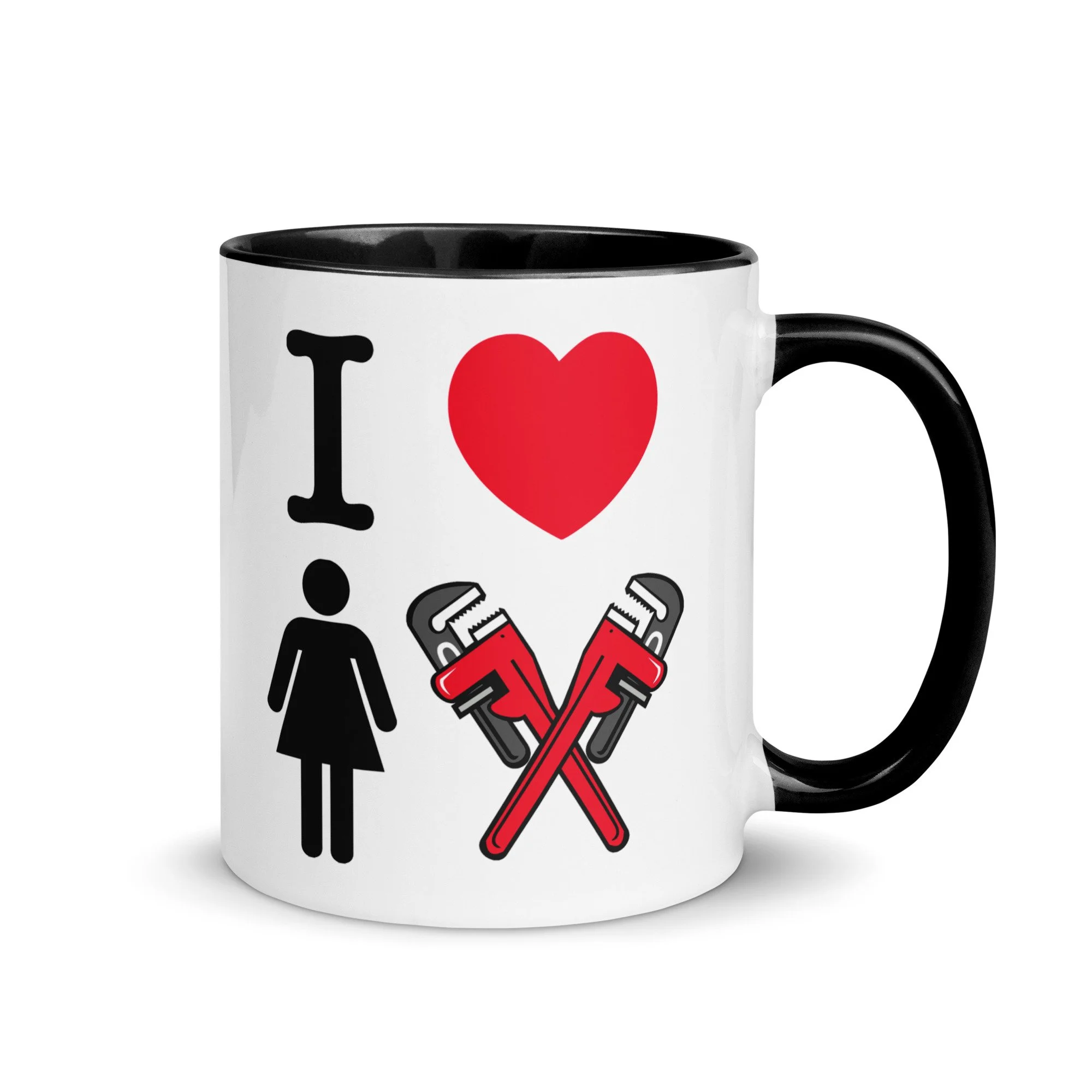 I LOVE THE LADY PLUMBER TWO TONE 11 & 15OZ. MUGS