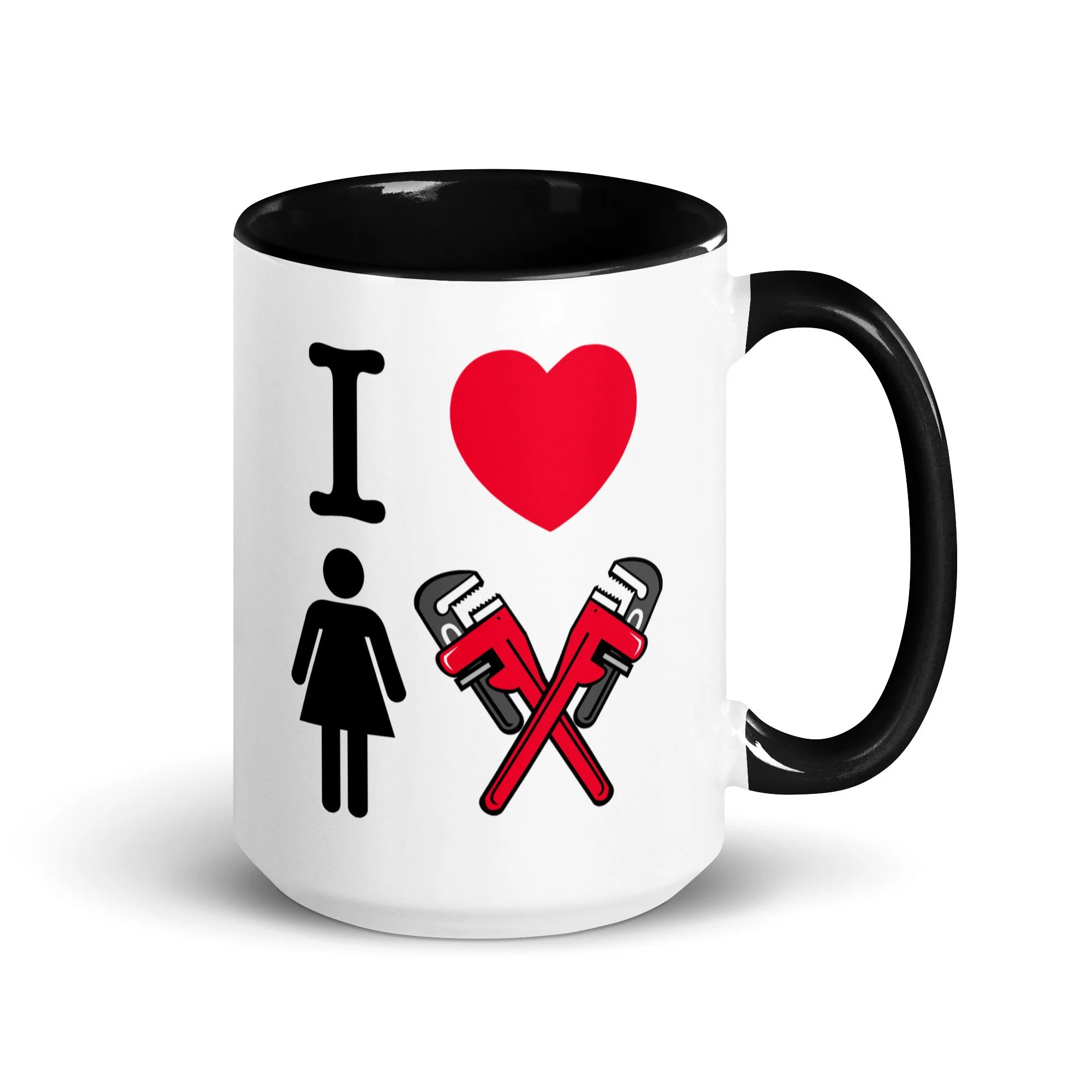 I LOVE THE LADY PLUMBER TWO TONE 11 & 15OZ. MUGS