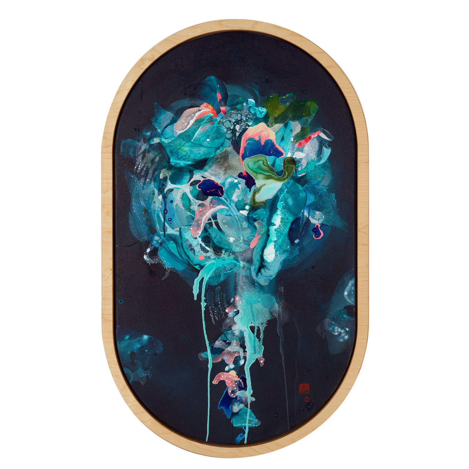 window painting of undersea