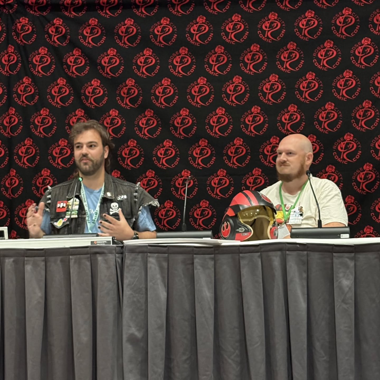 Heading back to @oregonconventioncenter this weekend and thinking fondly back on the last time @buccabrix and I were there. Big thanks to @samsuksiri for having PortLUG on his Rose City Comic Con panel; we loved sharing our community knowledge and wh
