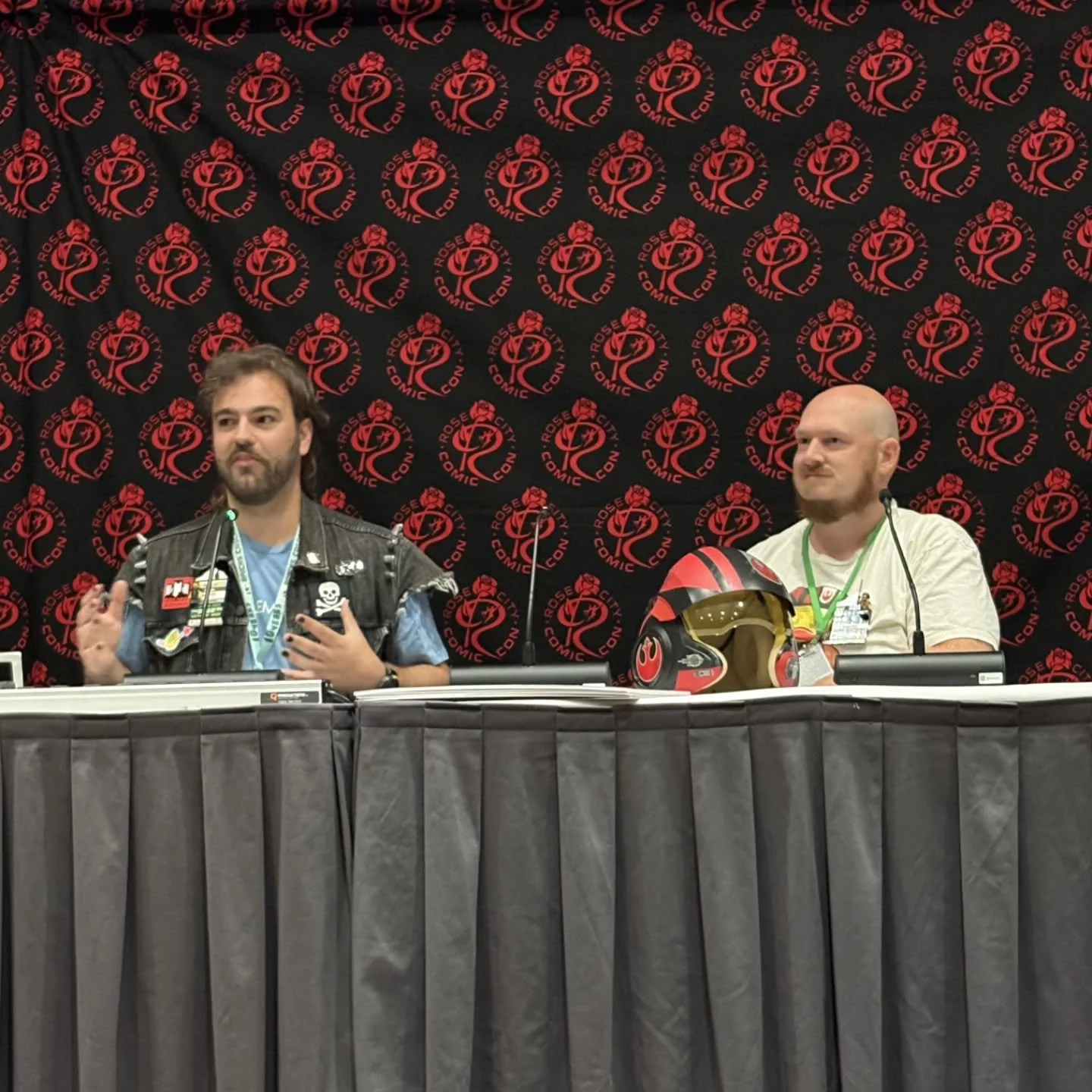 Heading back to @oregonconventioncenter this weekend and thinking fondly back on the last time @buccabrix and I were there. Big thanks to @samsuksiri for having PortLUG on his Rose City Comic Con panel; we loved sharing our community knowledge and wh