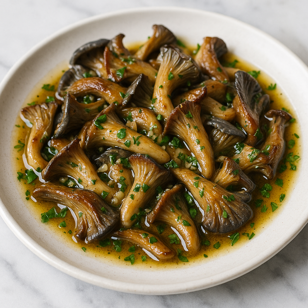 Garlic Butter Blue Oyster Mushrooms 