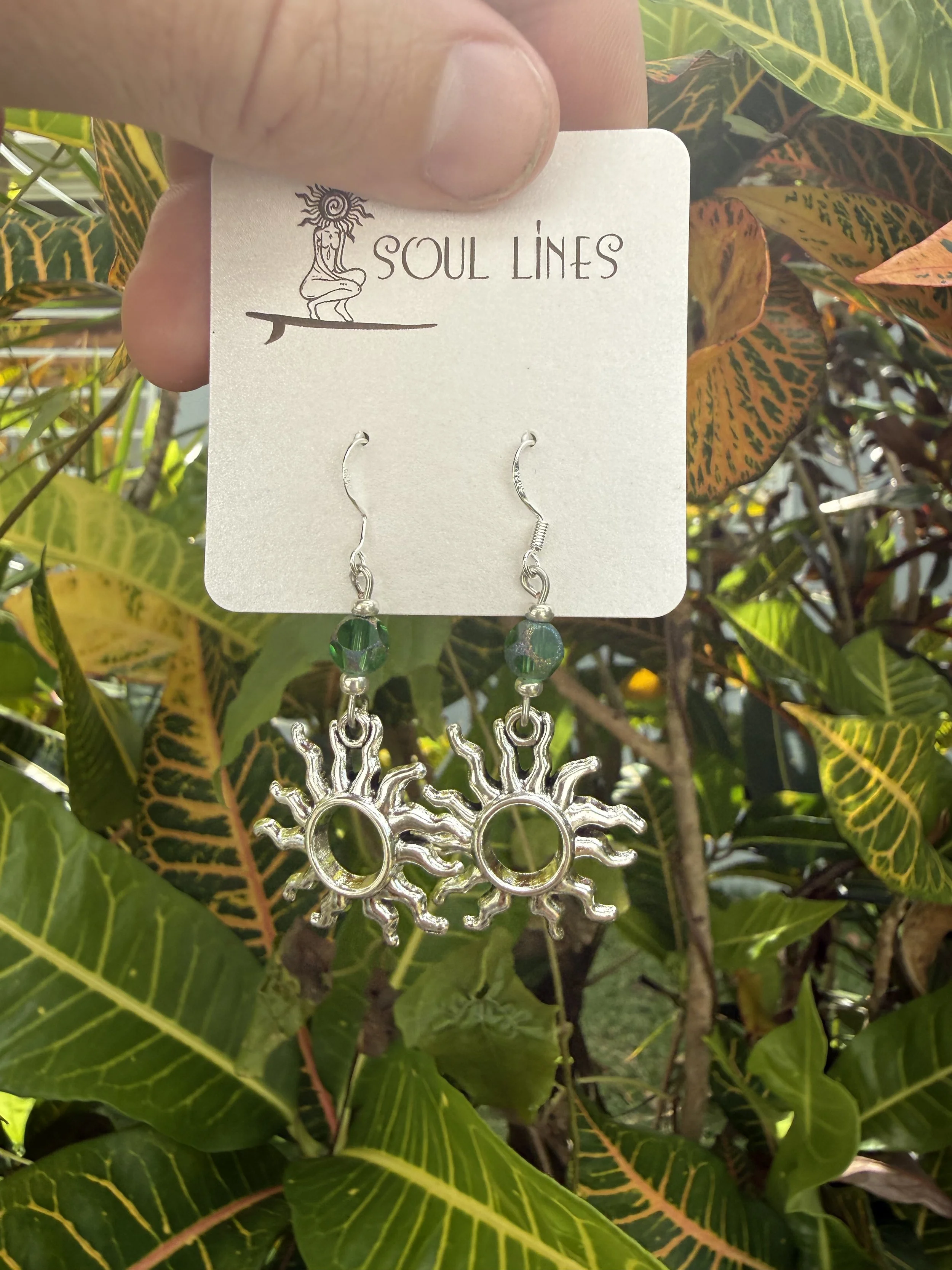 Silver Hollow Sun Earrings