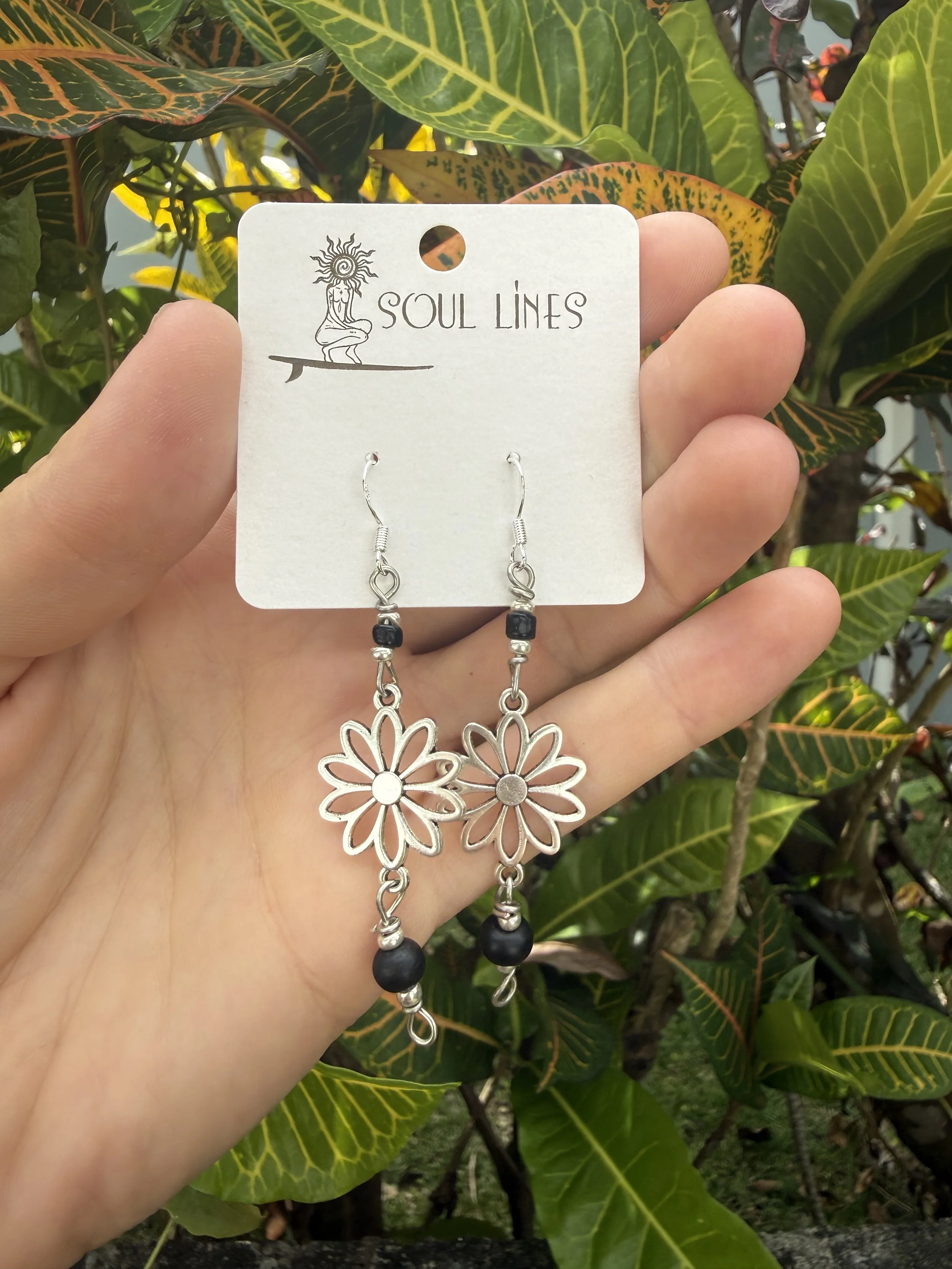 Silver Flower Earrings