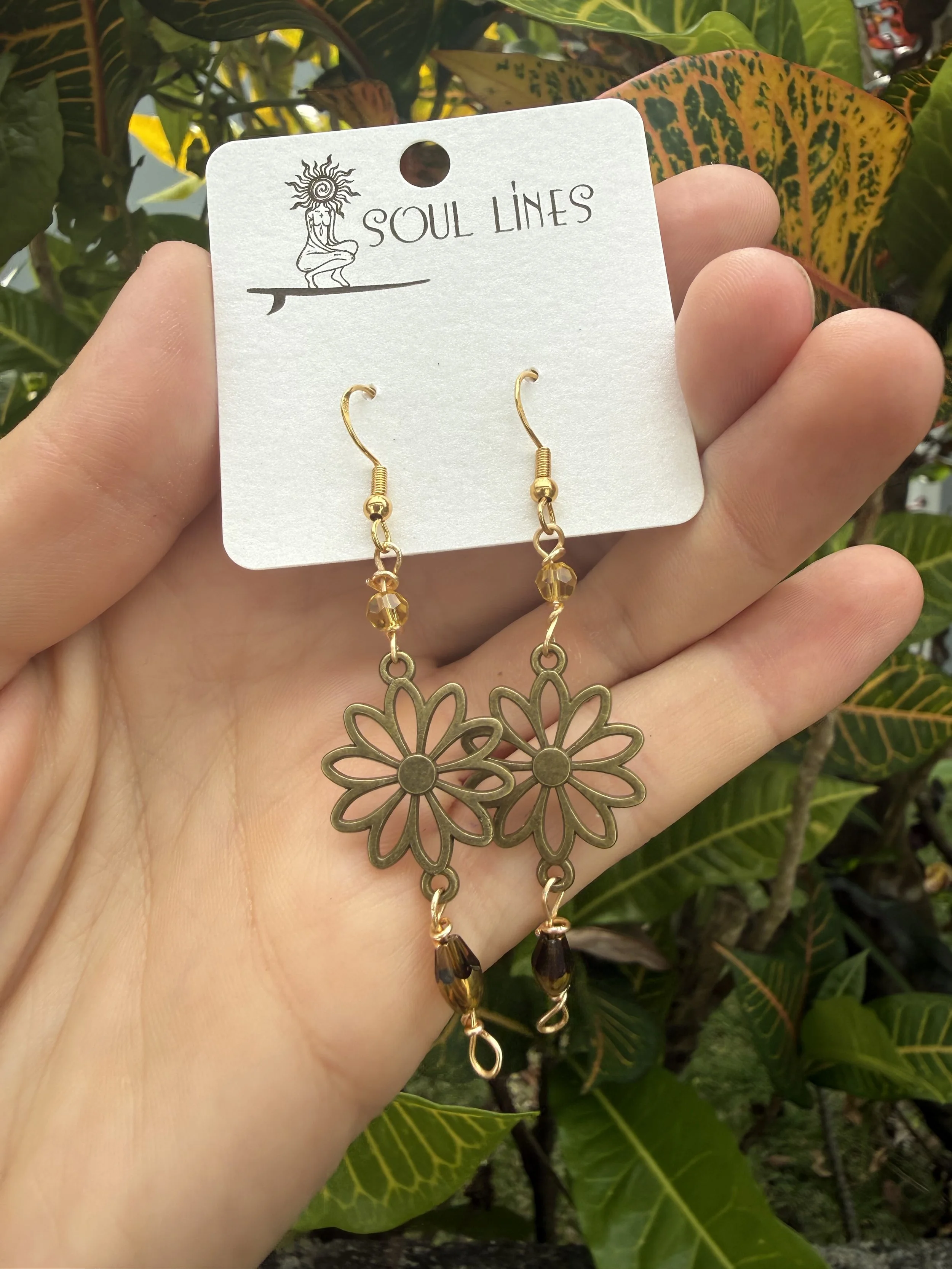 Bronze Flower Earrings
