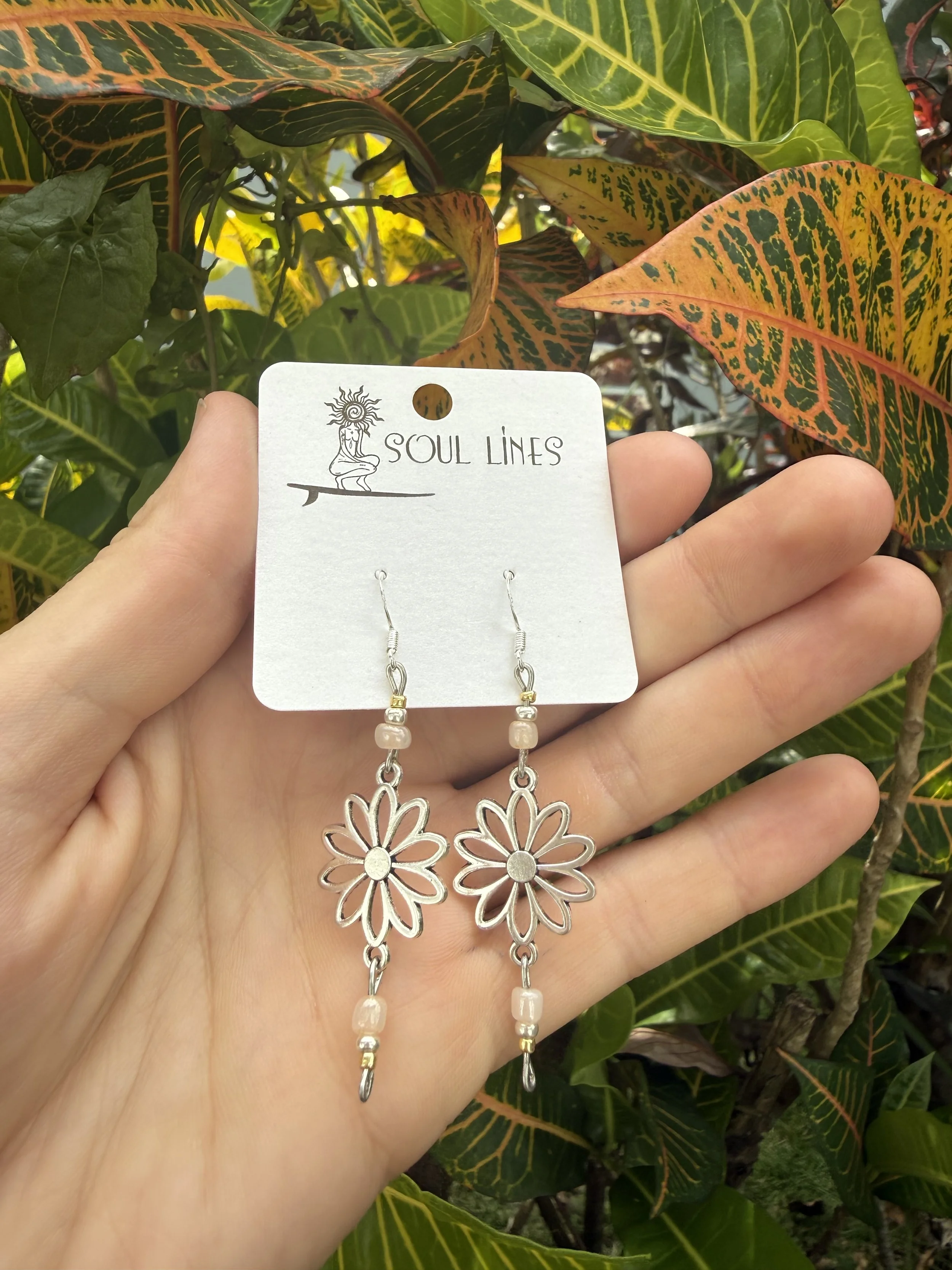 Silver Flower Earrings