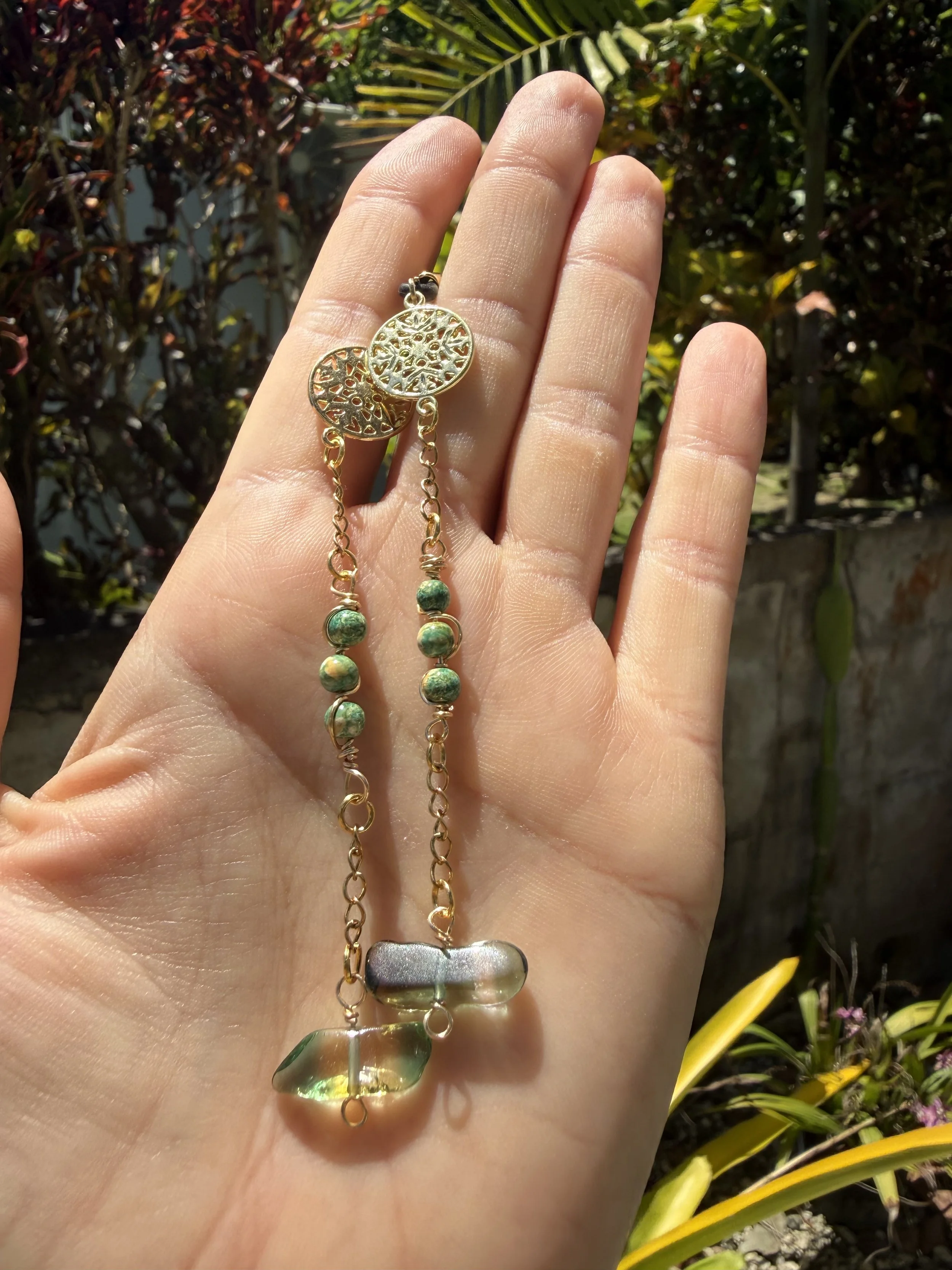 Gold & Teal Sunglass Dangles