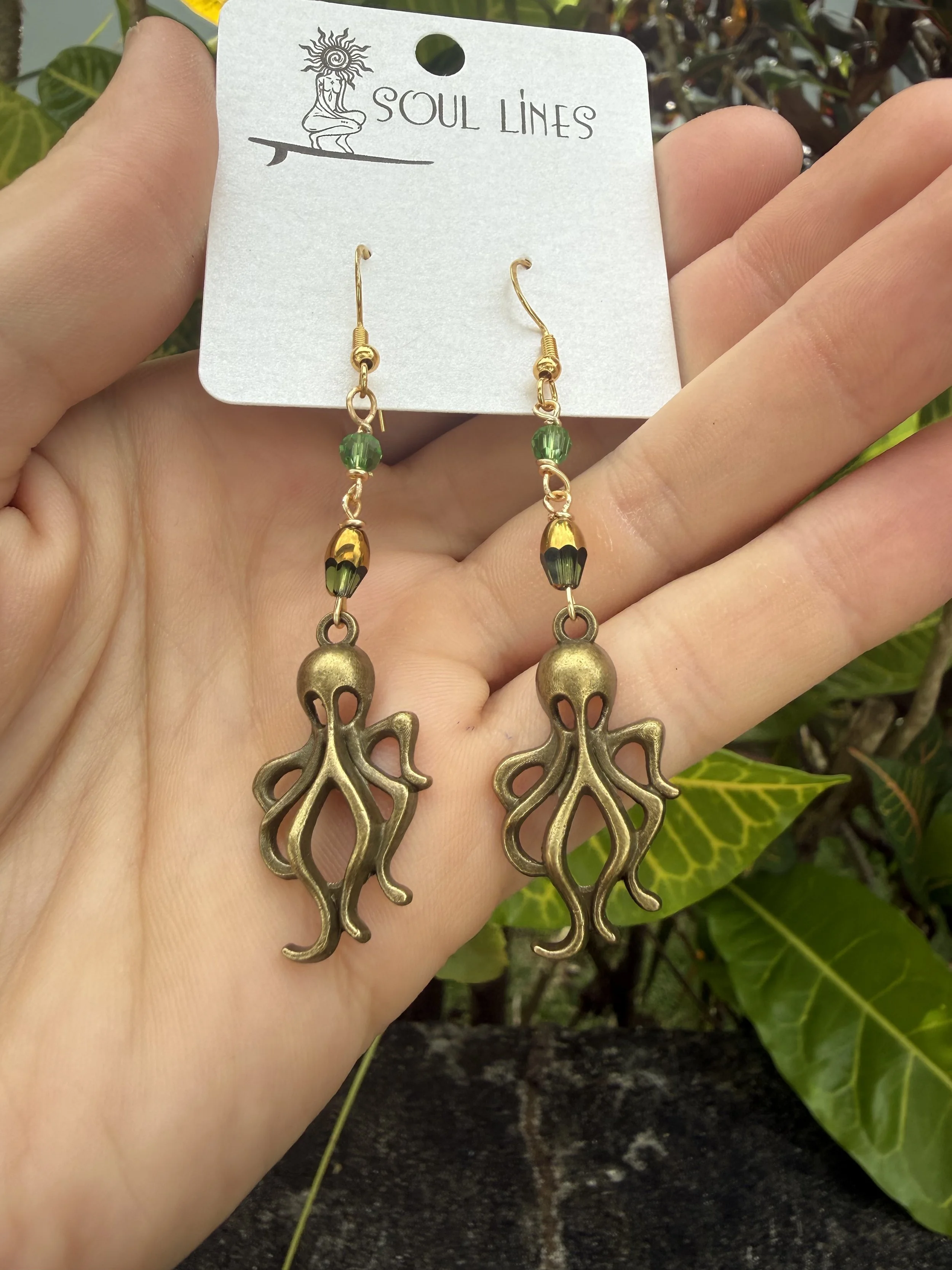 Octopus Emerald Earrings
