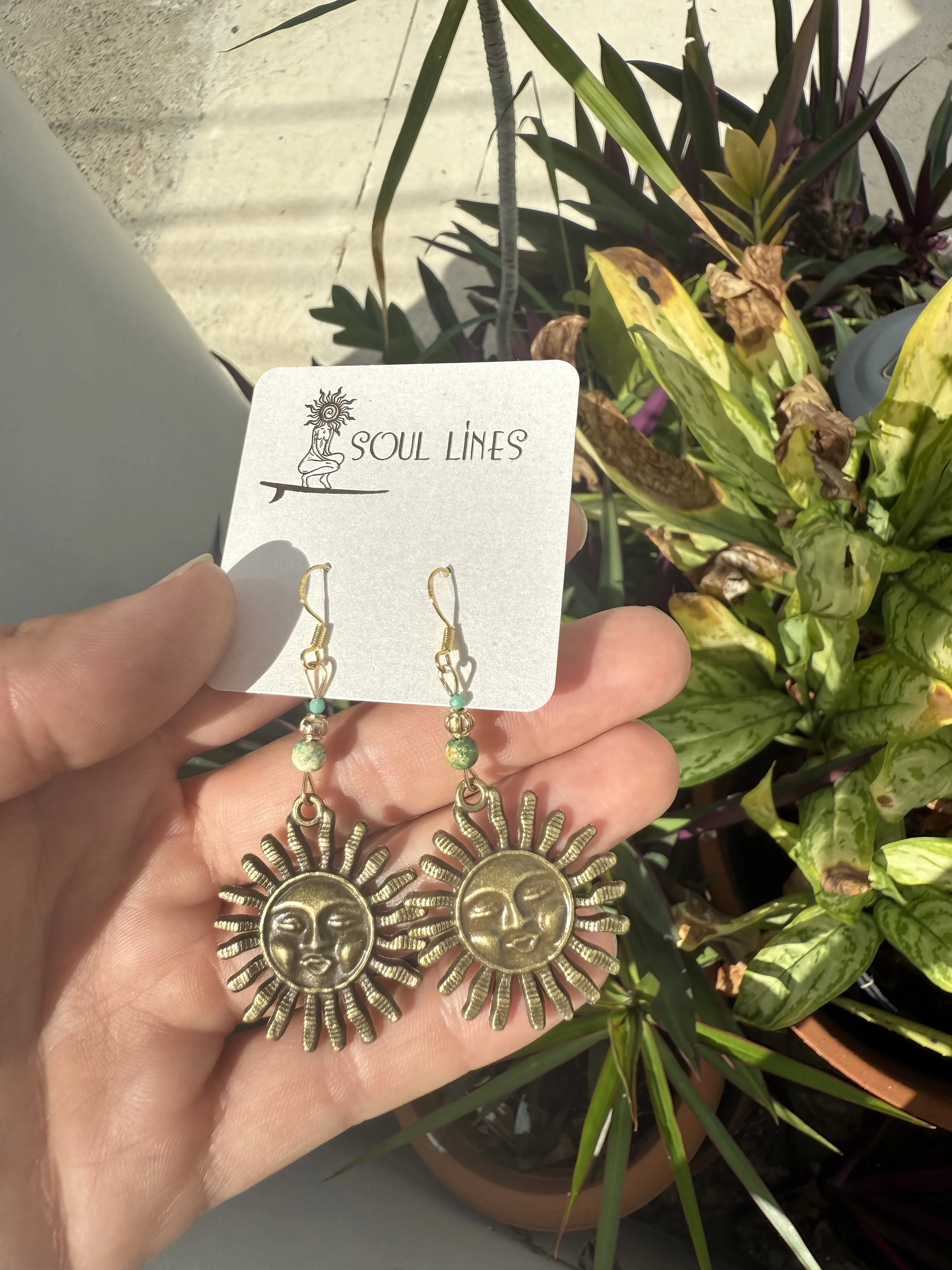 Bronze Sun Earrings