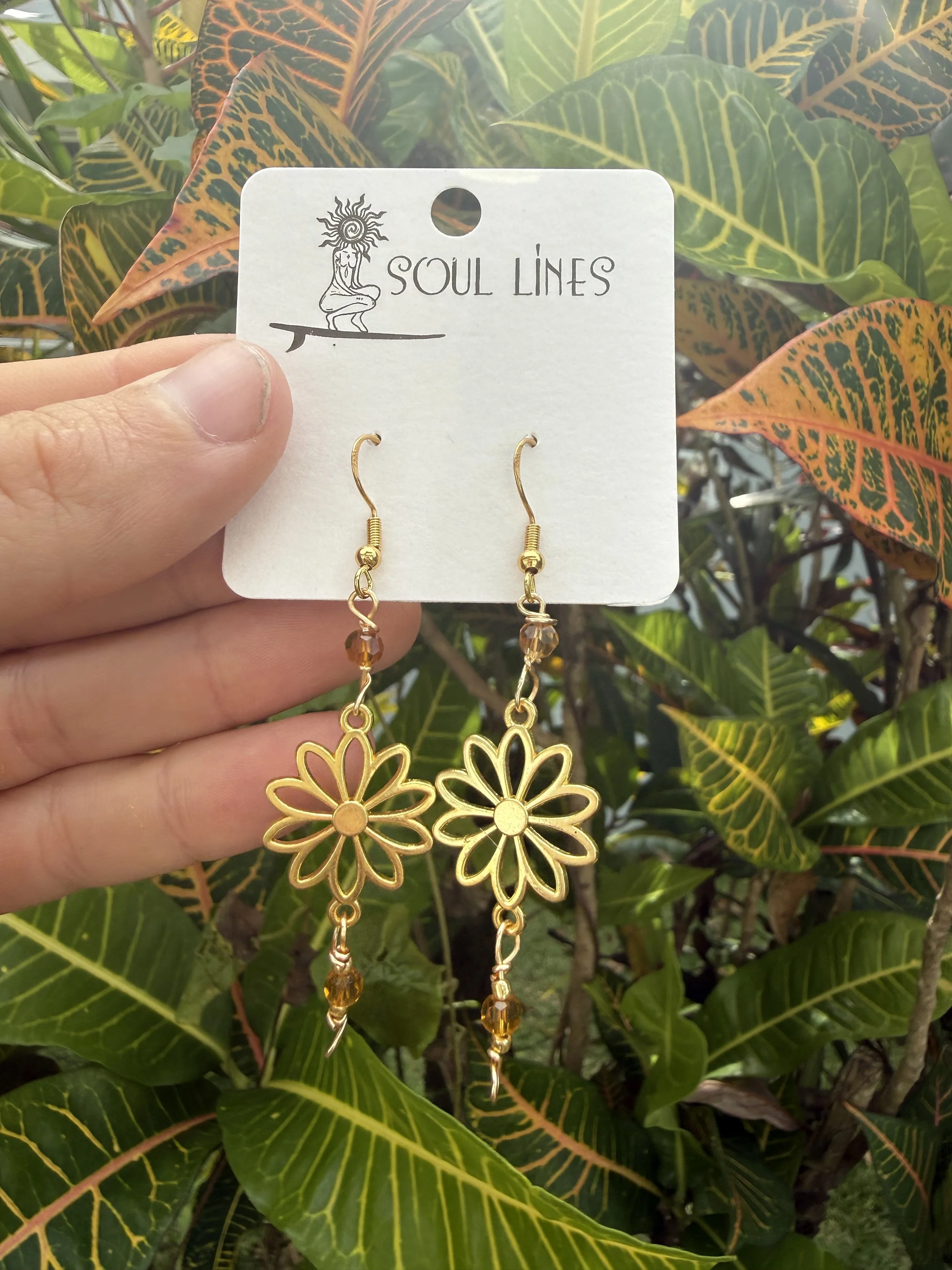 Gold Flower Earrings