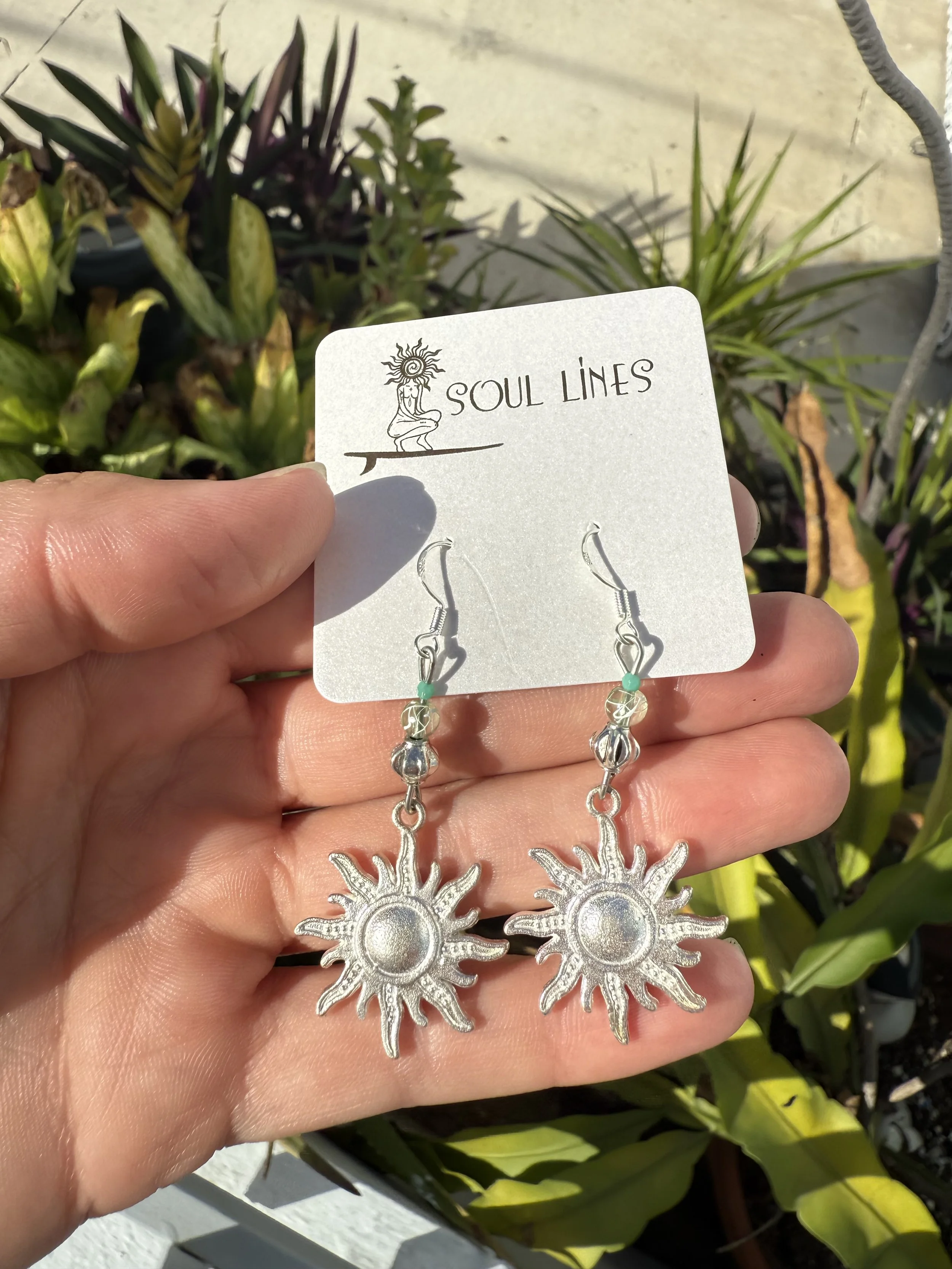Silver Sun Earrings