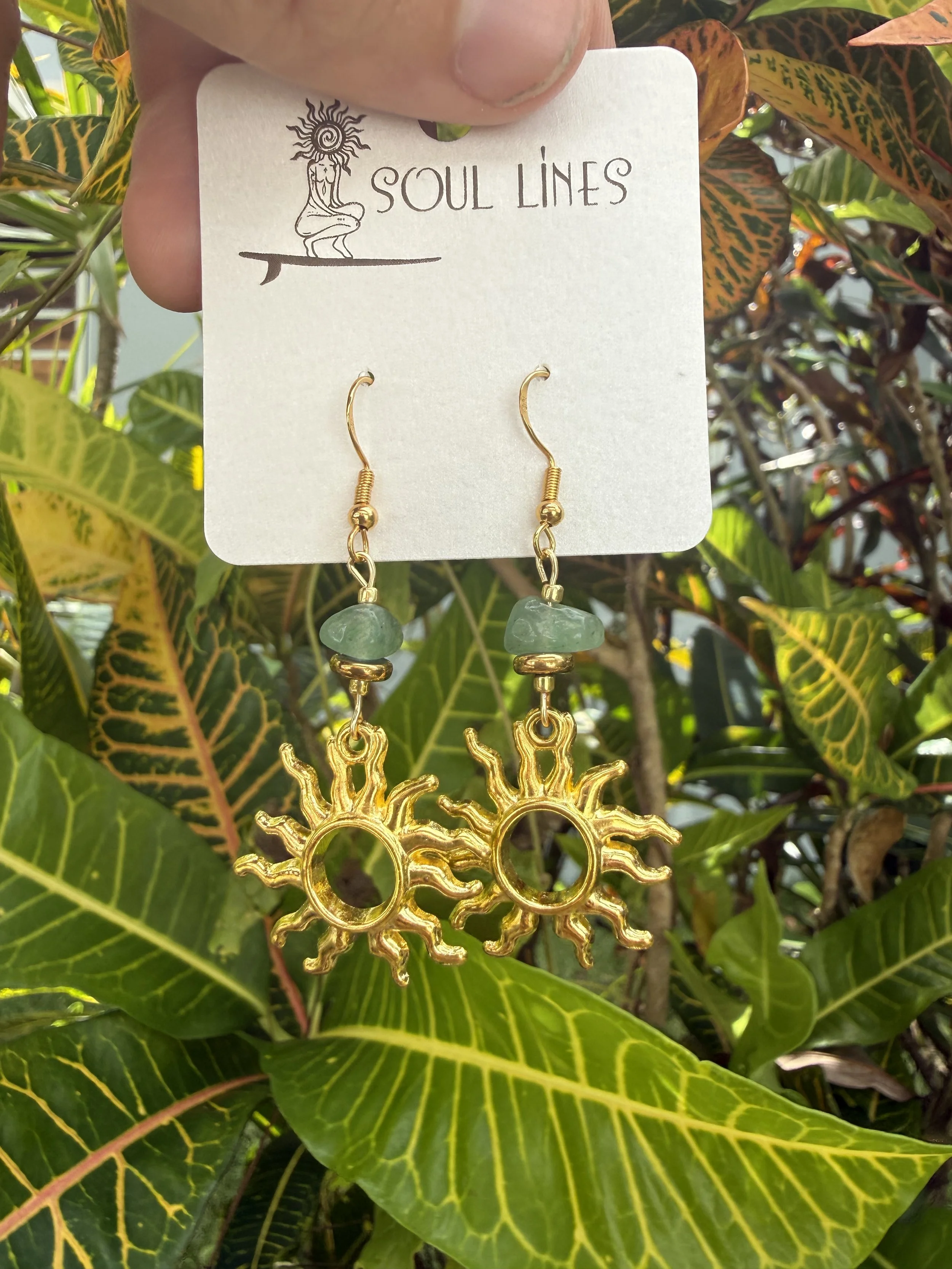 Gold Hollow Sun Earrings