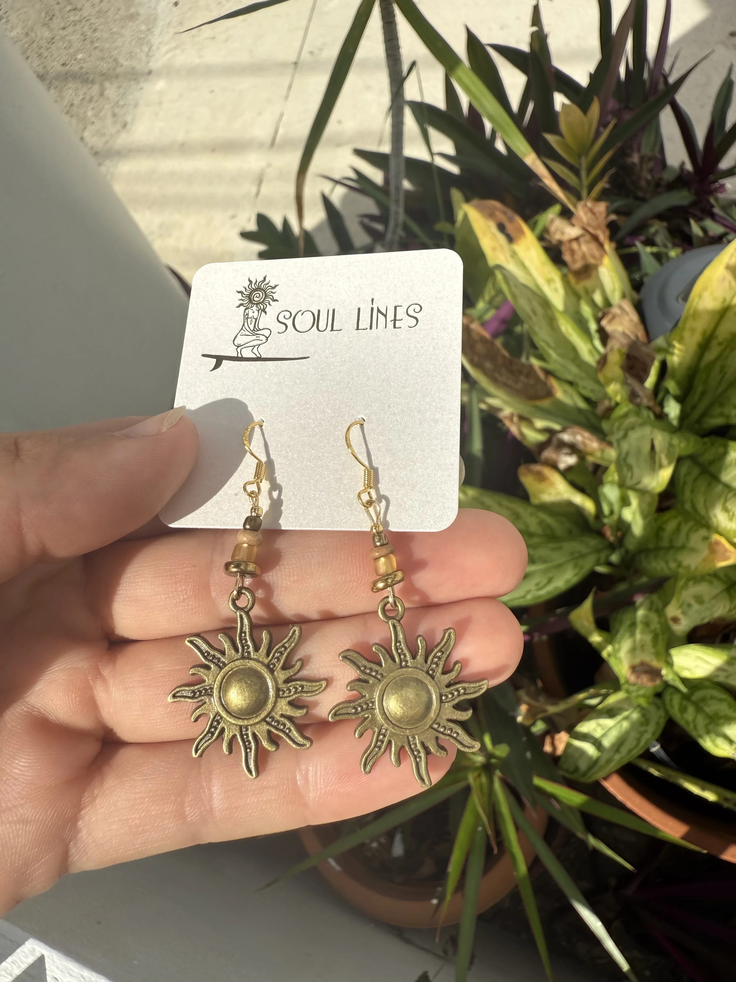 Bronze Sun Earrings